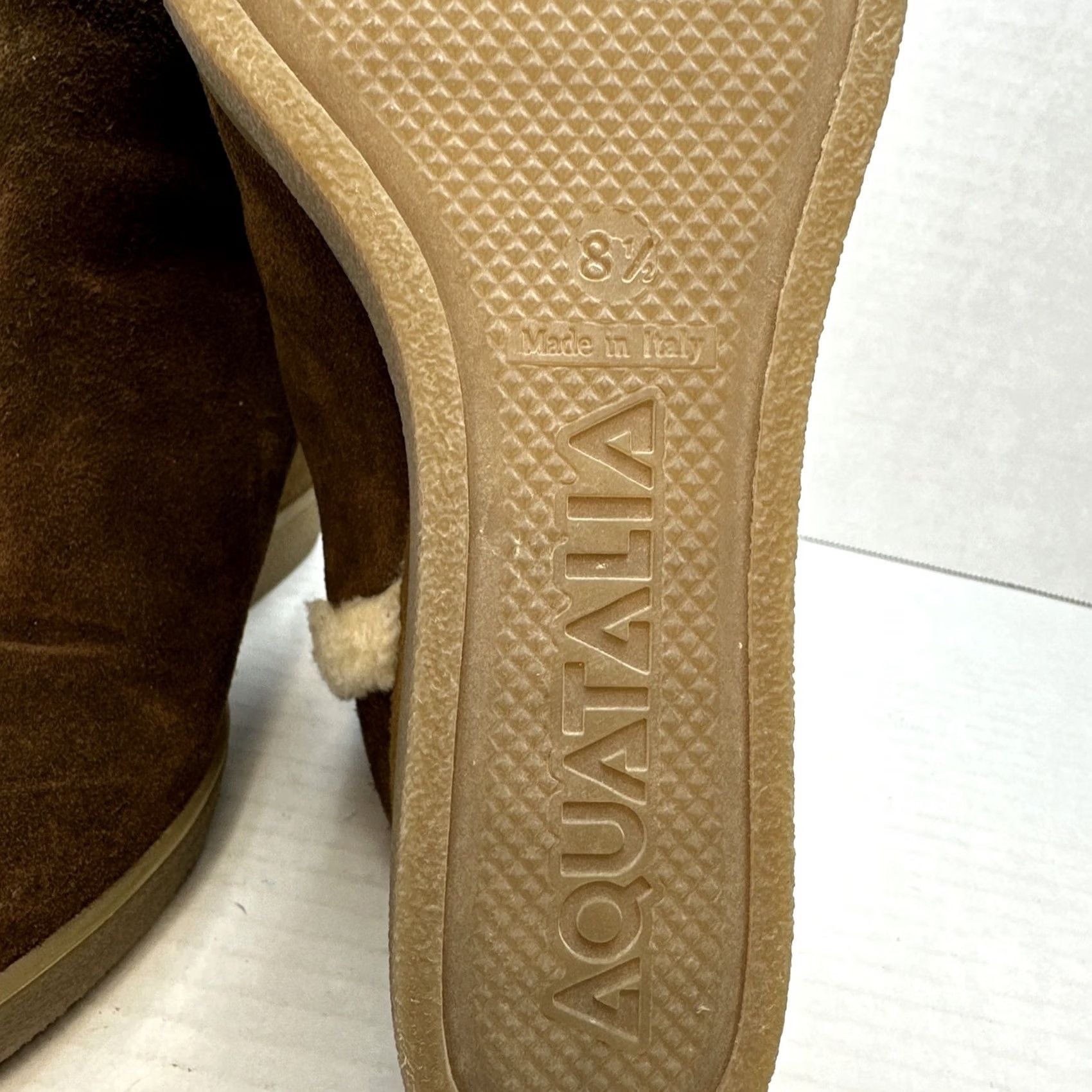 Aquatalia Aquatalia Women’s 8.5 Charlie Brown Suede Wedge Boots Booties Faux Fur Back Zip Size US 9 / IT 39 - 2 Thumbnail