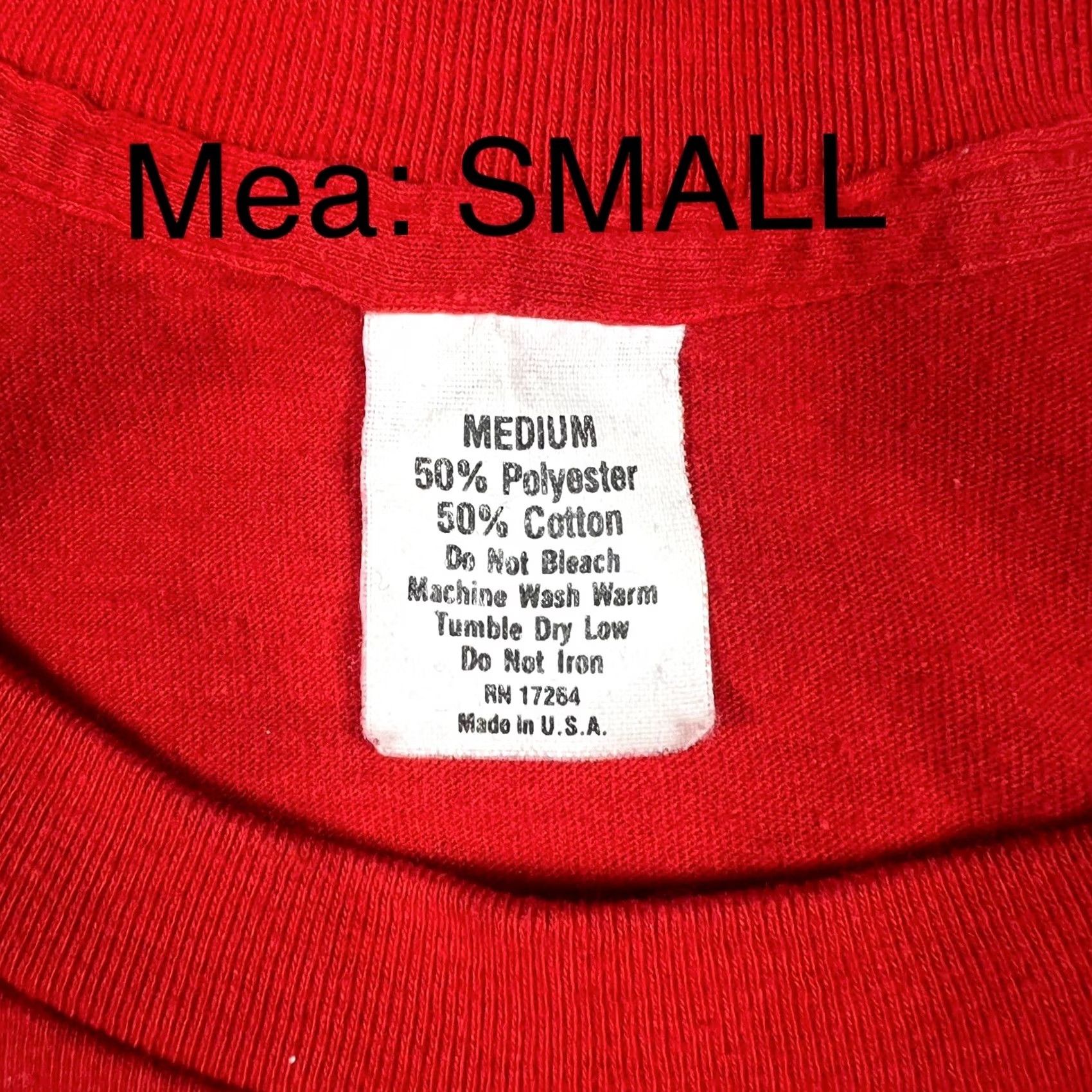 Vintage VINTAGE 80s Single Stitch Big Spellout Graphic Red T-Shirt S Unisex Adults 50/50 USA Size US S / EU 44-46 / 1 - 2 Thumbnail