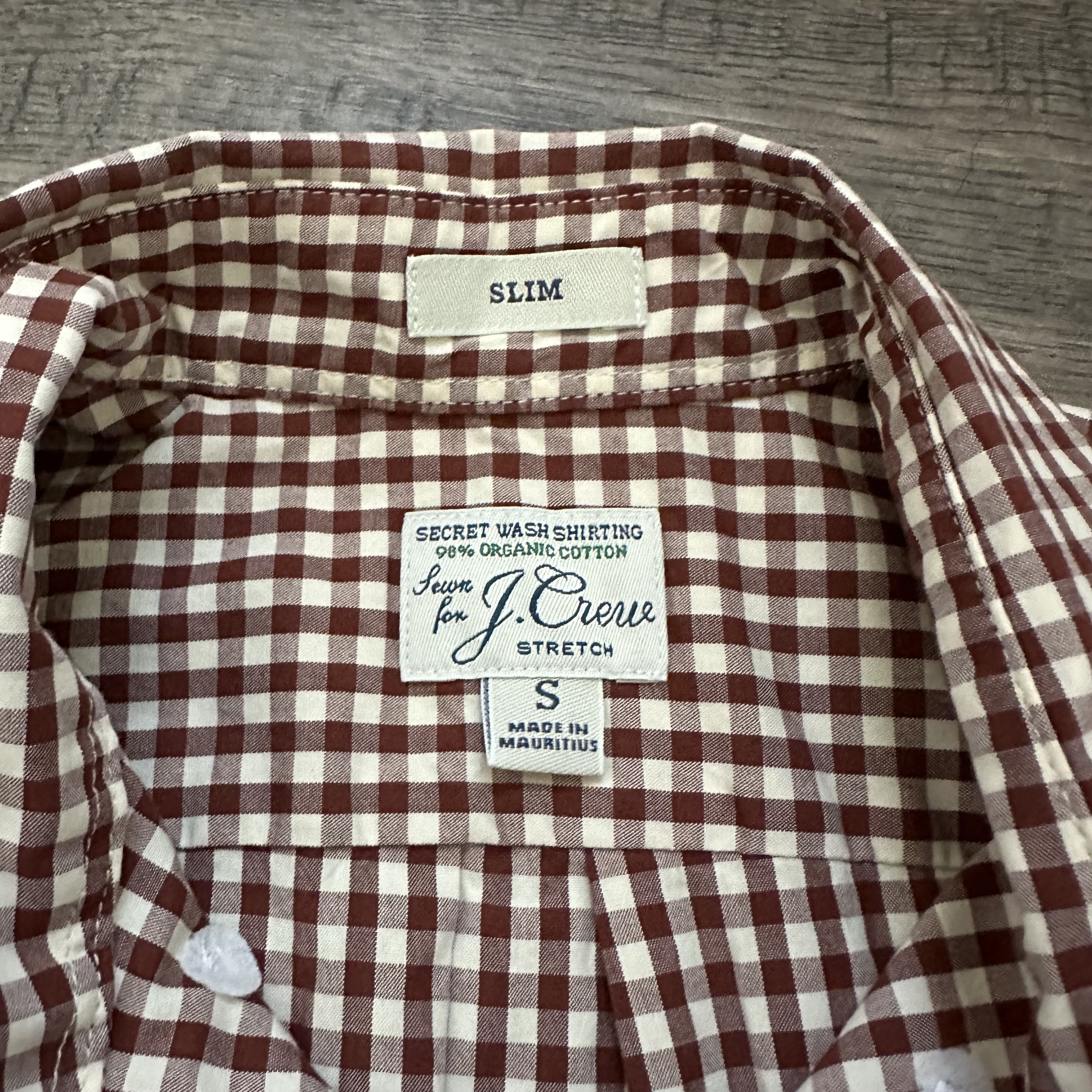 J.Crew Slim Stretch Secret Wash shirt in organic cotton gingham Size US S / EU 44-46 / 1 - 3 Thumbnail
