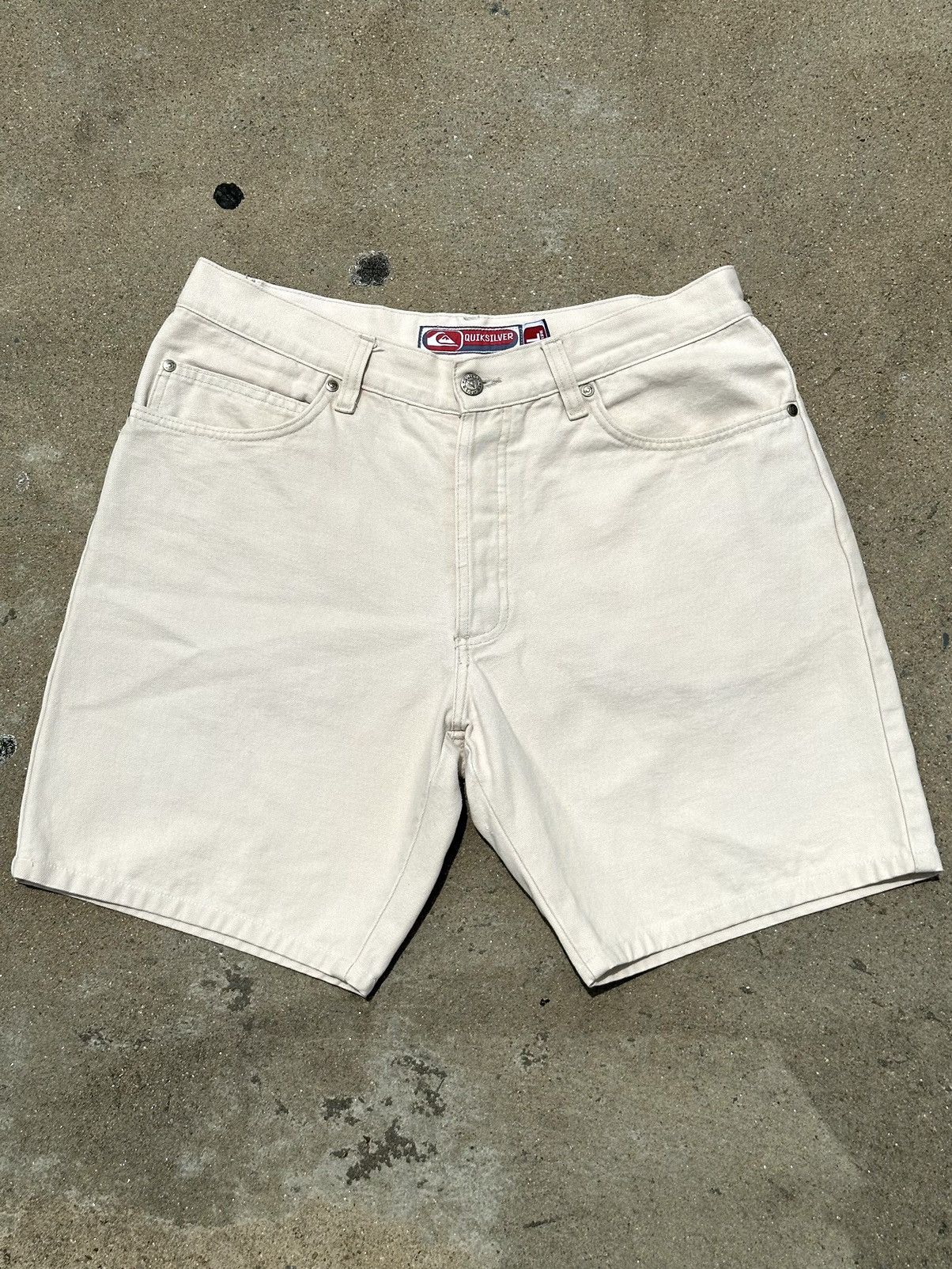 Quiksilver × Vintage 🚨Vintage Quiksilver 90s Embriodered Logo Canvas Shorts Size US 34 / EU 50 - 2 Thumbnail