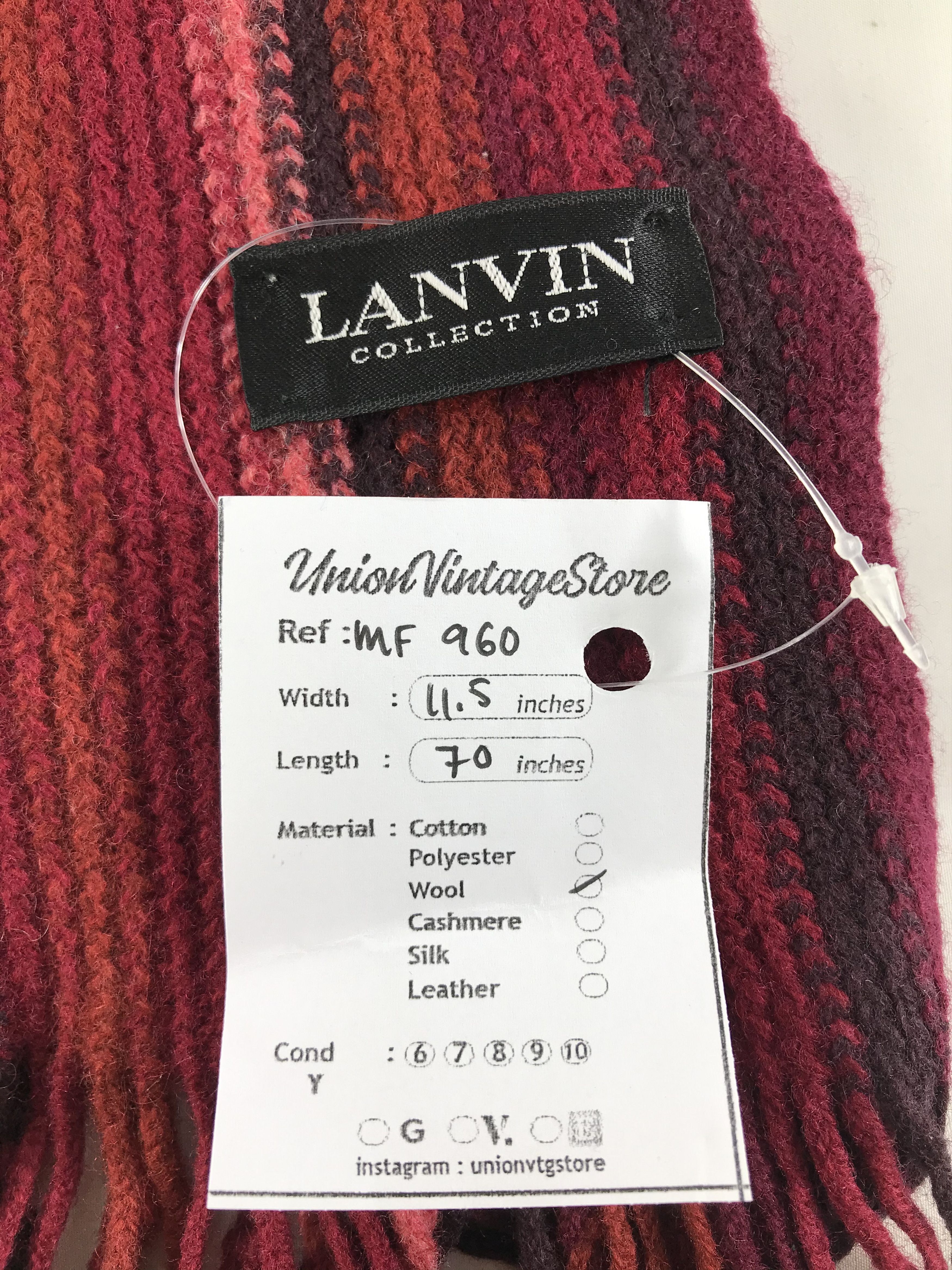 Lanvin Vintage Lanvin Scarf/Muffler/Neckwear MF960 Size ONE SIZE - 4 Thumbnail