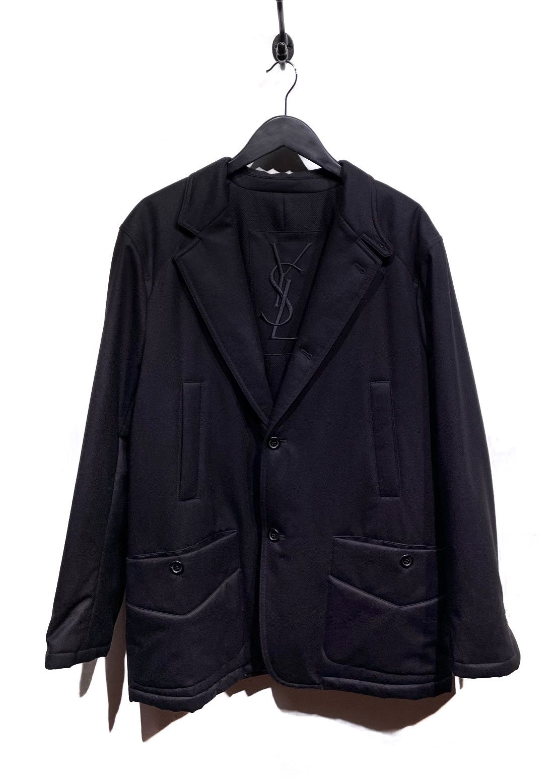 Yves Saint Laurent Yves Saint-Laurent Black Wool Padded Blazer Jacket Size US L / EU 52-54 / 3 - 1 Thumbnail