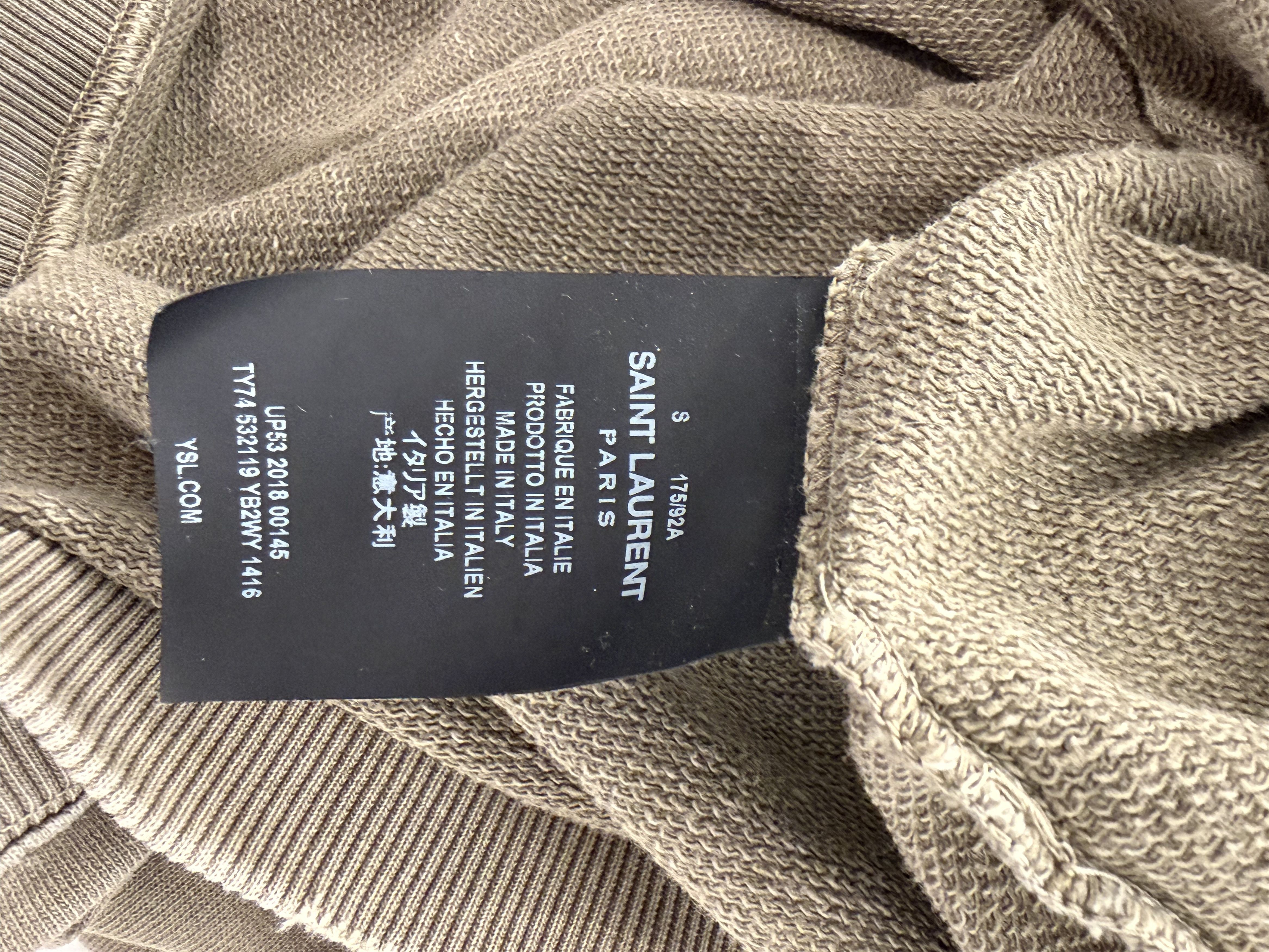 Saint Laurent Paris Saint Laurent Paris Hoodie Khaki Size US S / EU 44-46 / 1 - 4 Thumbnail