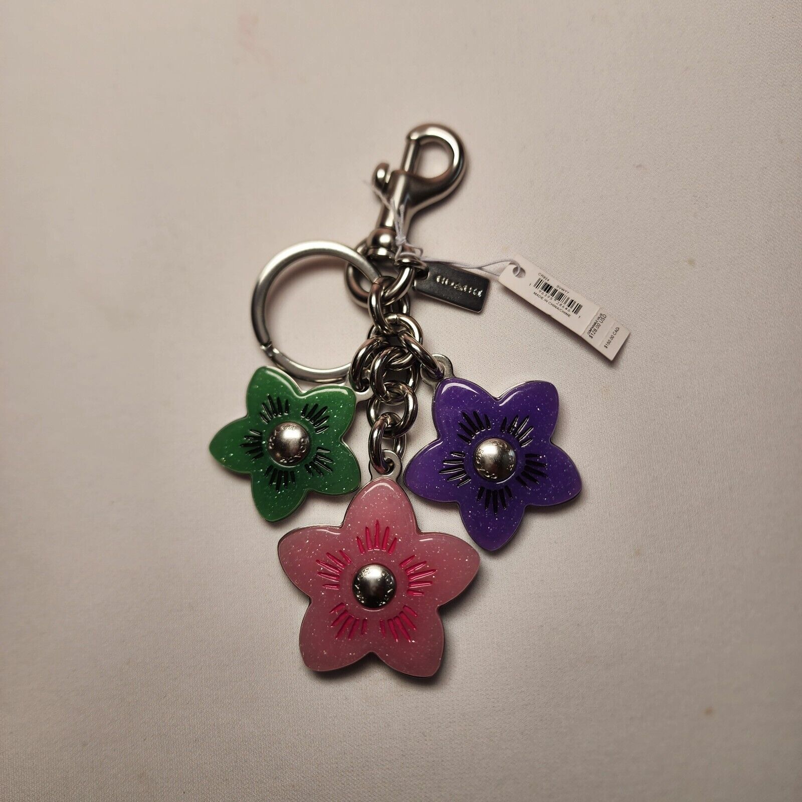 NWT coach wildflower cluster bag outlet charm keyring