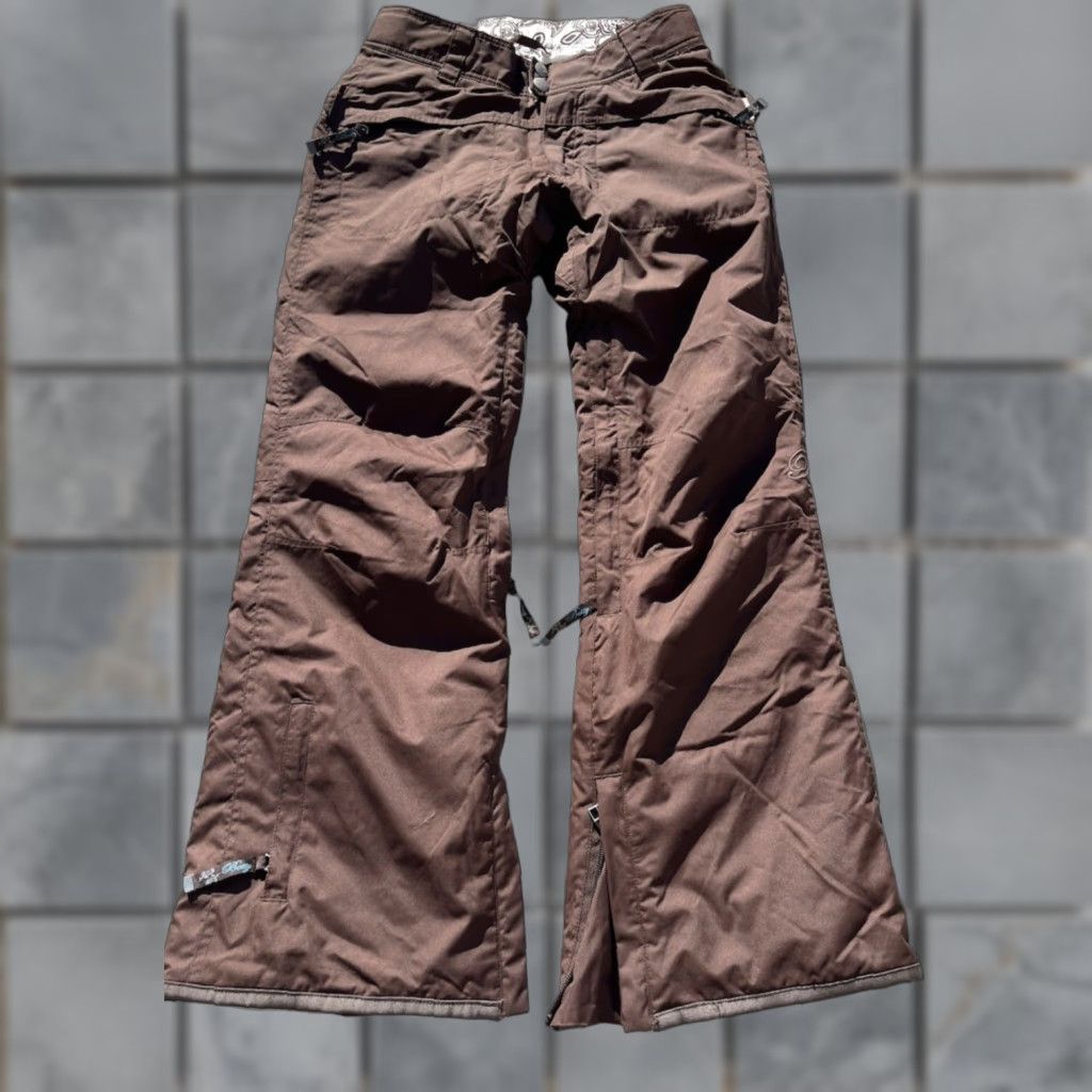 Vintage Betty Rides Women's Pants Ski Brown Solid XS Poly Zip Pockets Size 26" / US 2 / IT 38 - 1 Thumbnail