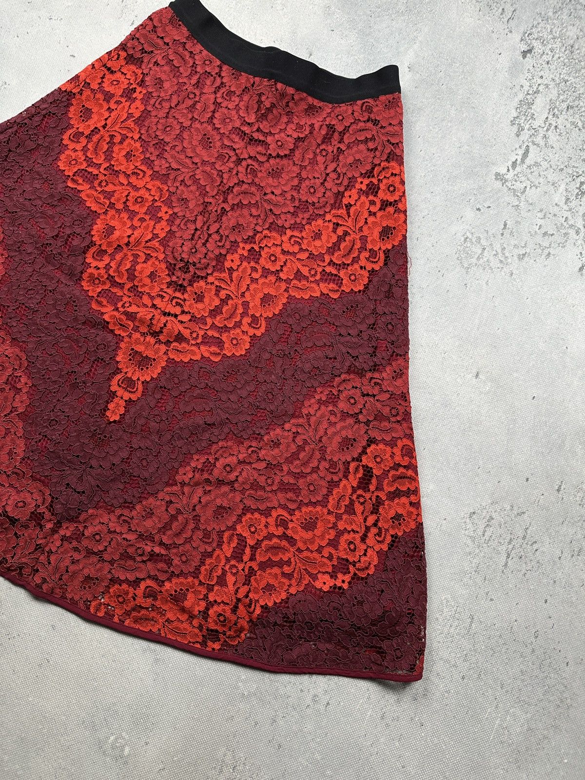 Sandro Sandro Paris Red Lace A-Line Skirt Luxury Romantic Chic Lux Size 27" / US 4 / IT 40 - 3 Thumbnail