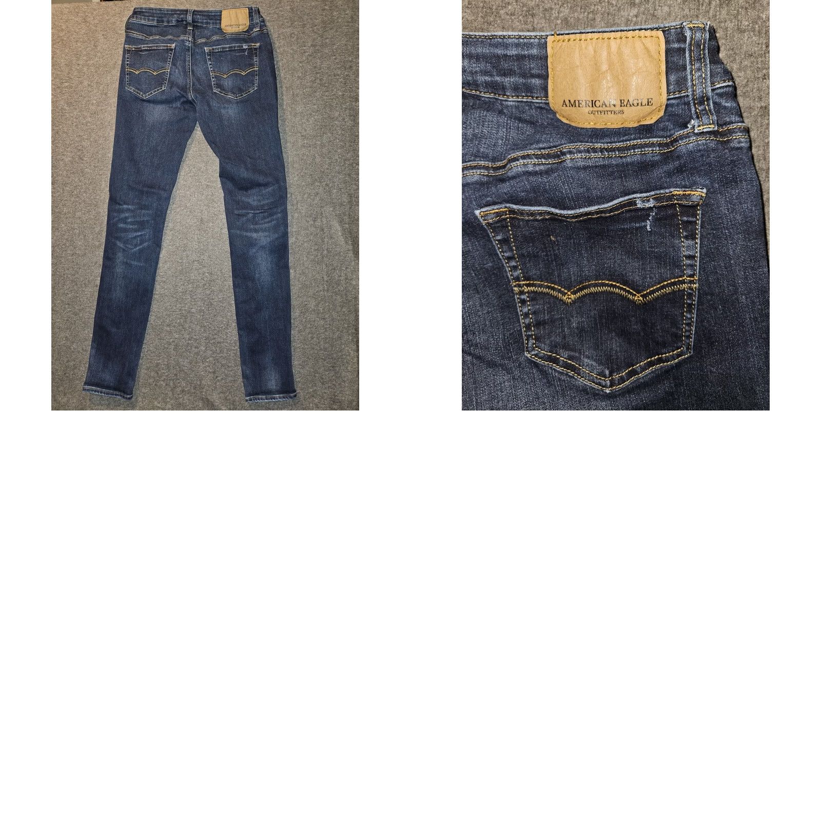 American Eagle Outfitters American Eagle Outfitters Jeans Men's 30x34 Skinny Blue Distressed Slim Low Rise Stretch Pockets Logo Button Zipper Denim N/A Size US 30 / EU 46 - 8 Thumbnail