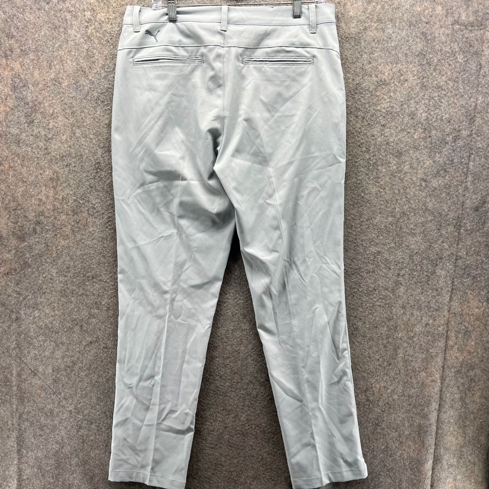 Puma VINTAGE Puma Pants Men 33x32 Gray Chino Pleated Knit Trousers Straight 33in Waist Adults Mens GlobaL Size US 33 - 2 Thumbnail