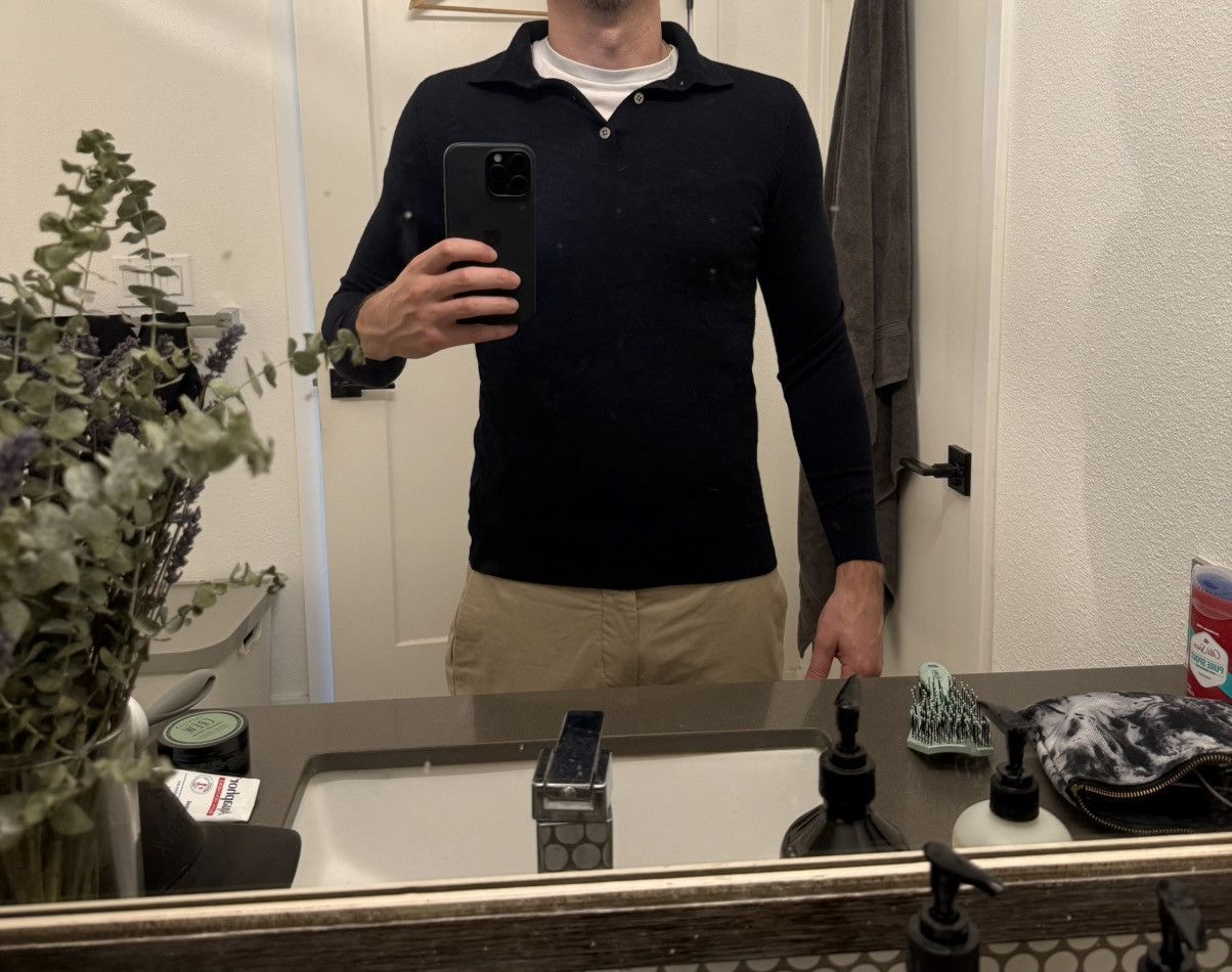 Suitsupply SuitSupply Navy Merino Long Sleeve Polo Size US XS / EU 42 / 0 - 5 Thumbnail
