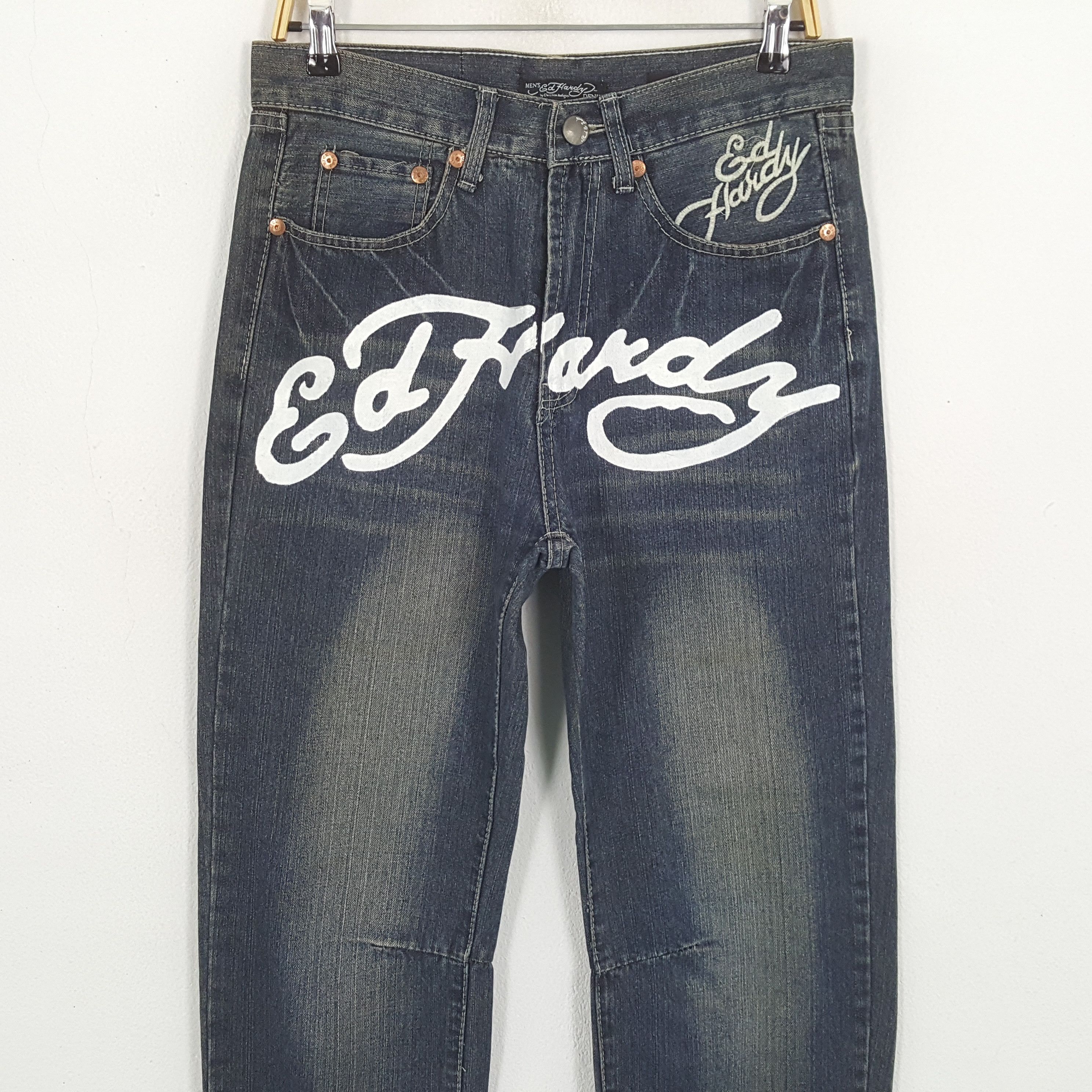 Christian Audigier × Ed Hardy × Vintage Vintage ED HARDY by CHRISTIAN AUDIGIER Fashion Designer Jean Size US 30 / EU 46 - 2 Thumbnail