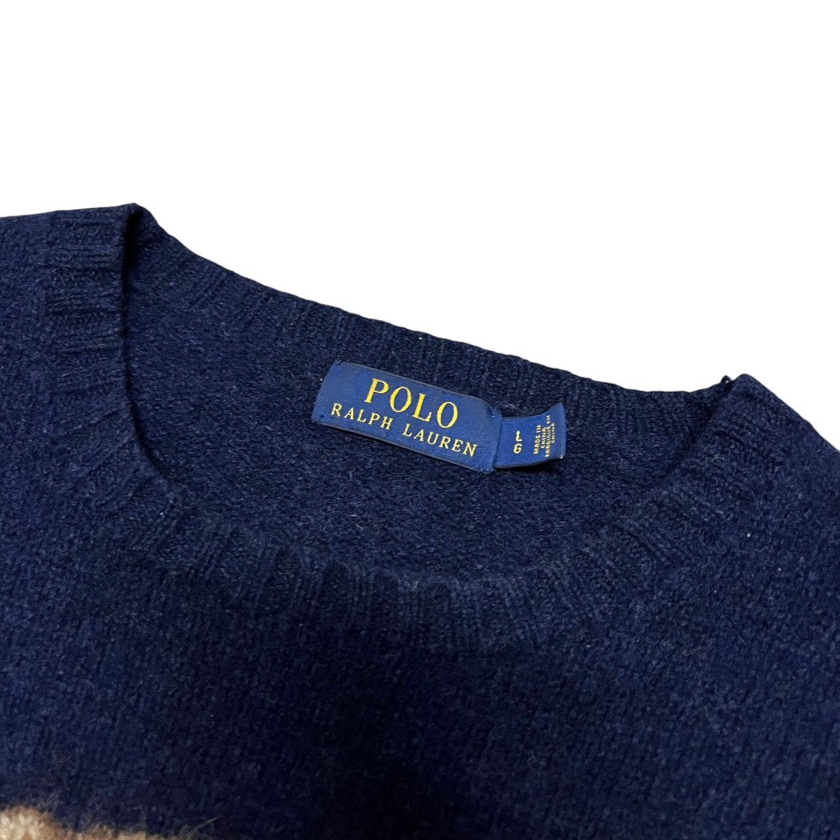 Polo Ralph Lauren × Ralph Lauren × Vintage Iconic Denim Polo Bear Sweaters Size US L / EU 52-54 / 3 - 7 Thumbnail