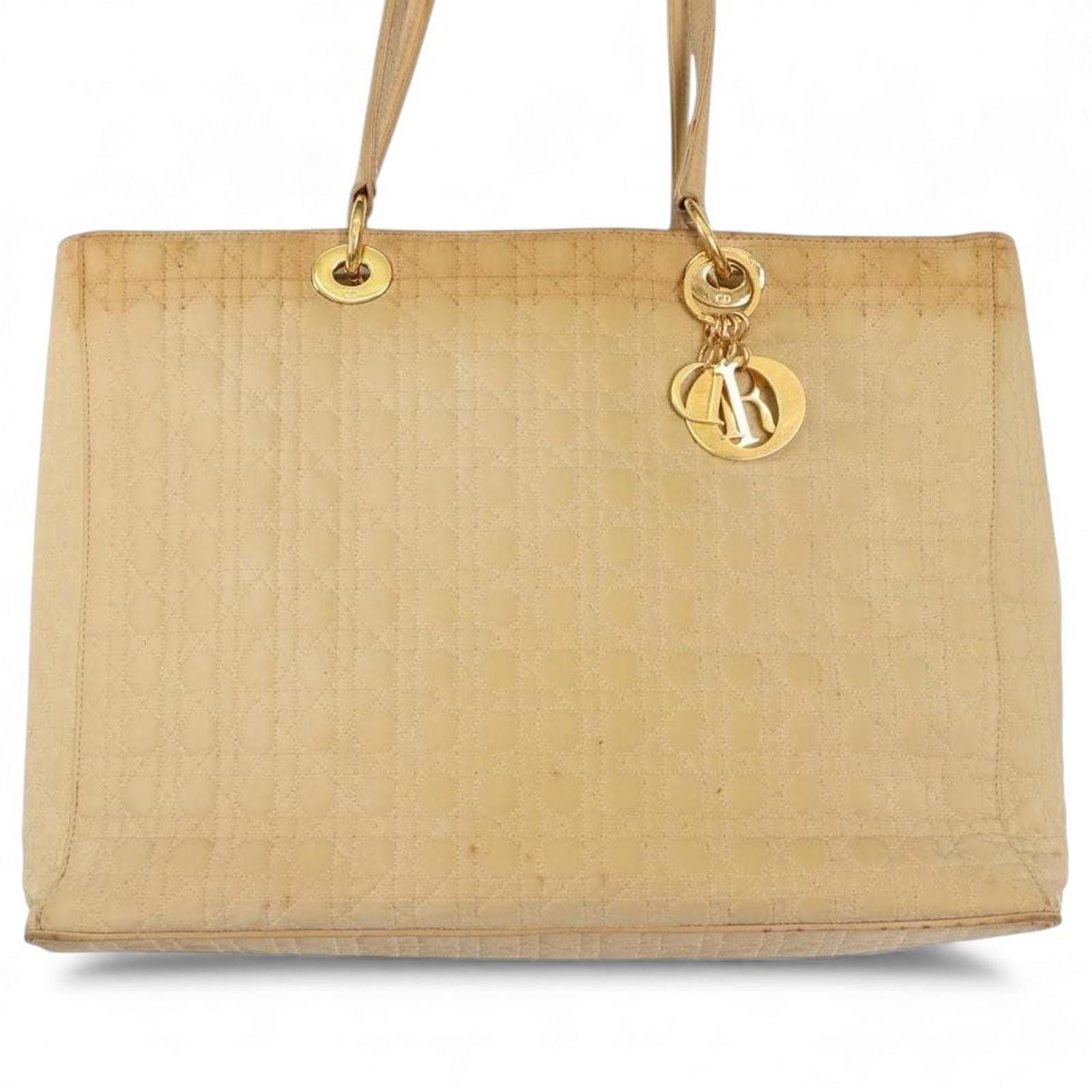 Dior Dior - Beige Quilted Leather Tote Handbag Size ONE SIZE - 3 Thumbnail