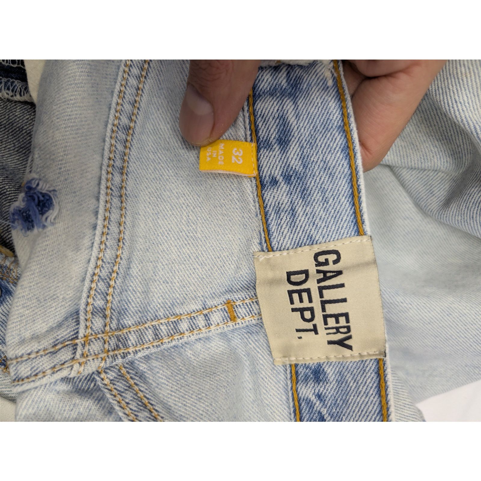 Gallery Dept. o1rshd1 Ken Ripped slim-cut jeans in a blue cotton denim Size US 32 / EU 48 - 17 Thumbnail