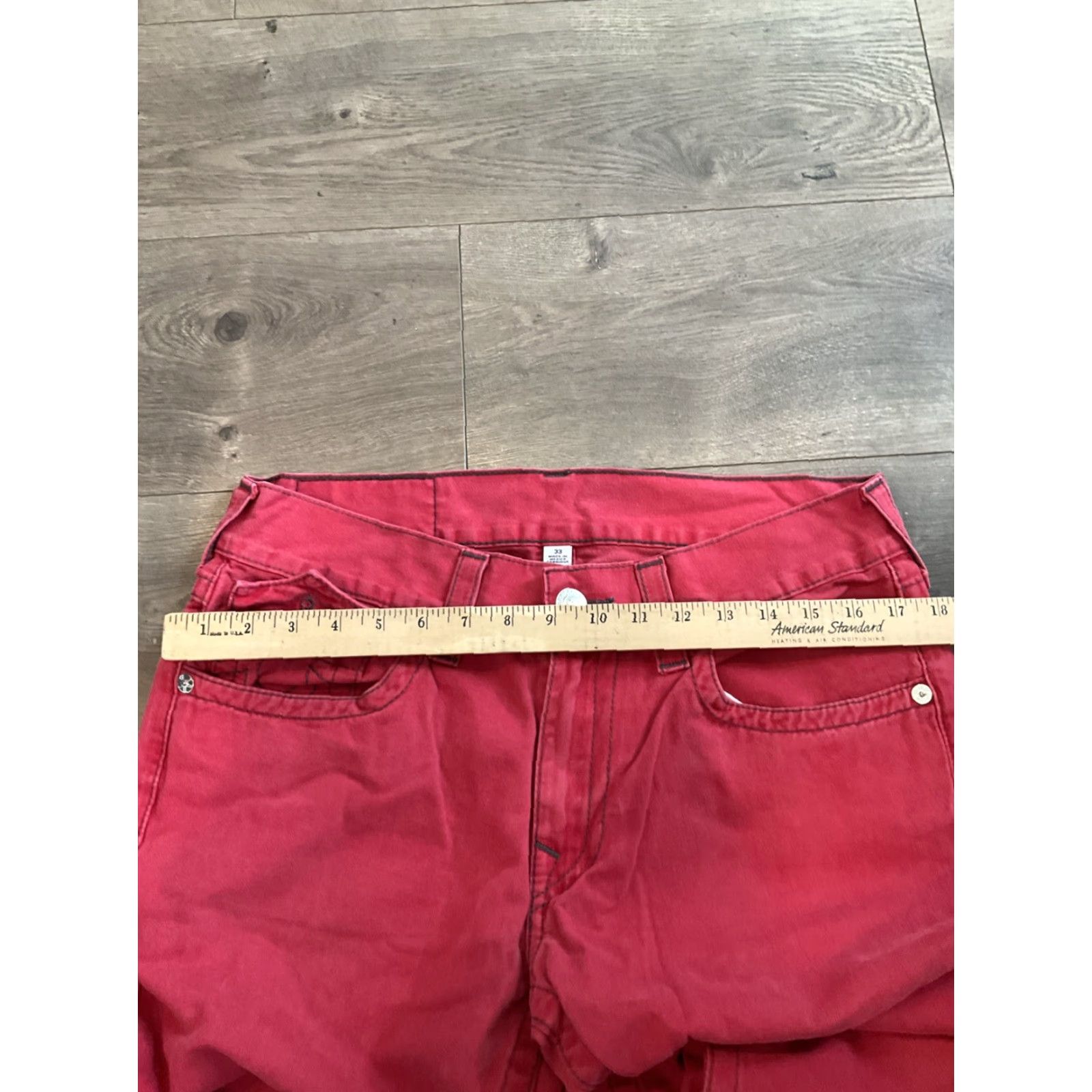 True Religion True Religion Women's Straight Leg Jeans 5-Pocket Red Size 33 Denim Cotton Solid Size 26" / US 2 / IT 38 - 4 Thumbnail