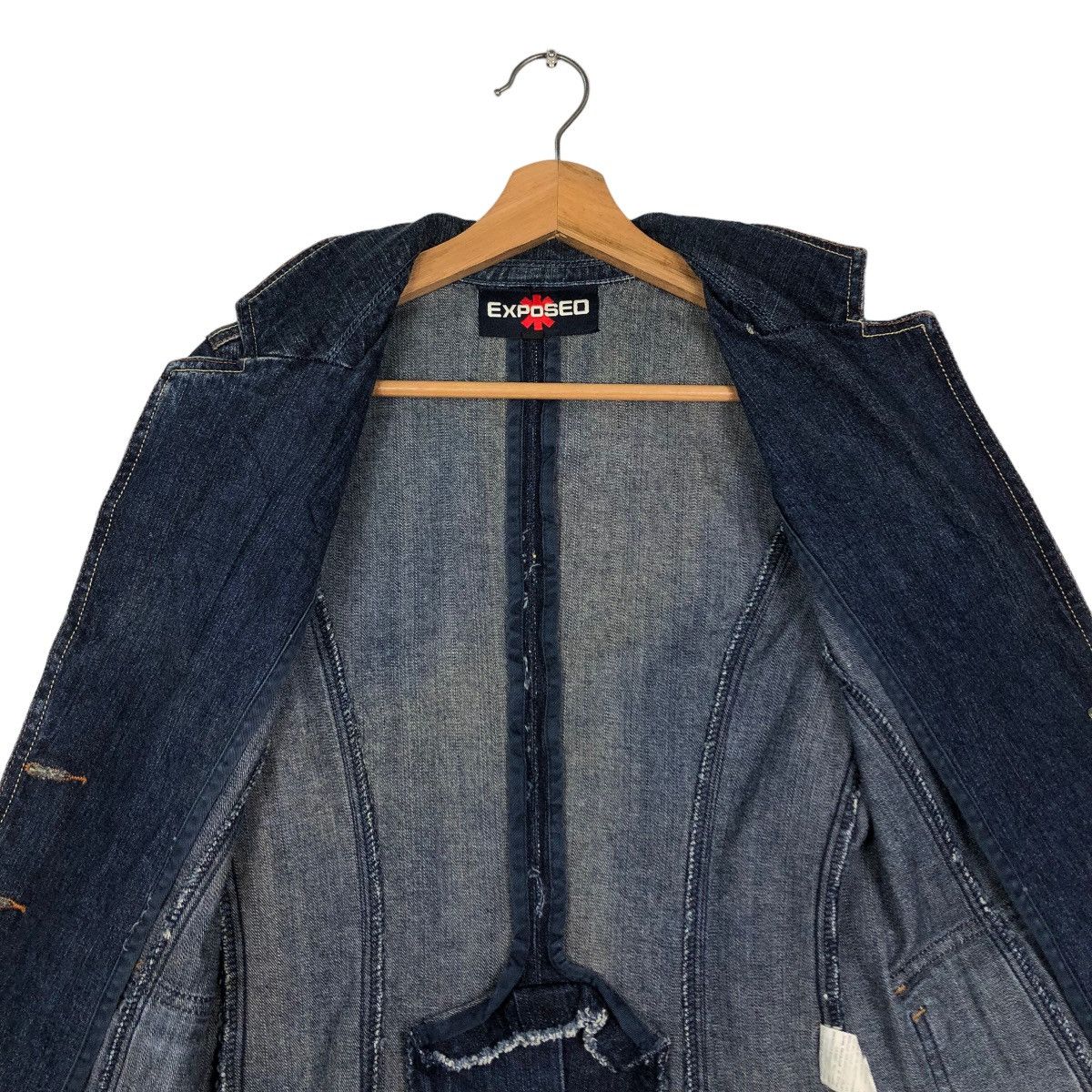 Hysteric Glamour 📌VINTAGE CROPPED BIKER JACKET DENIM EXPOSED JAPAN Size S / US 4 / IT 40 - 15 Thumbnail