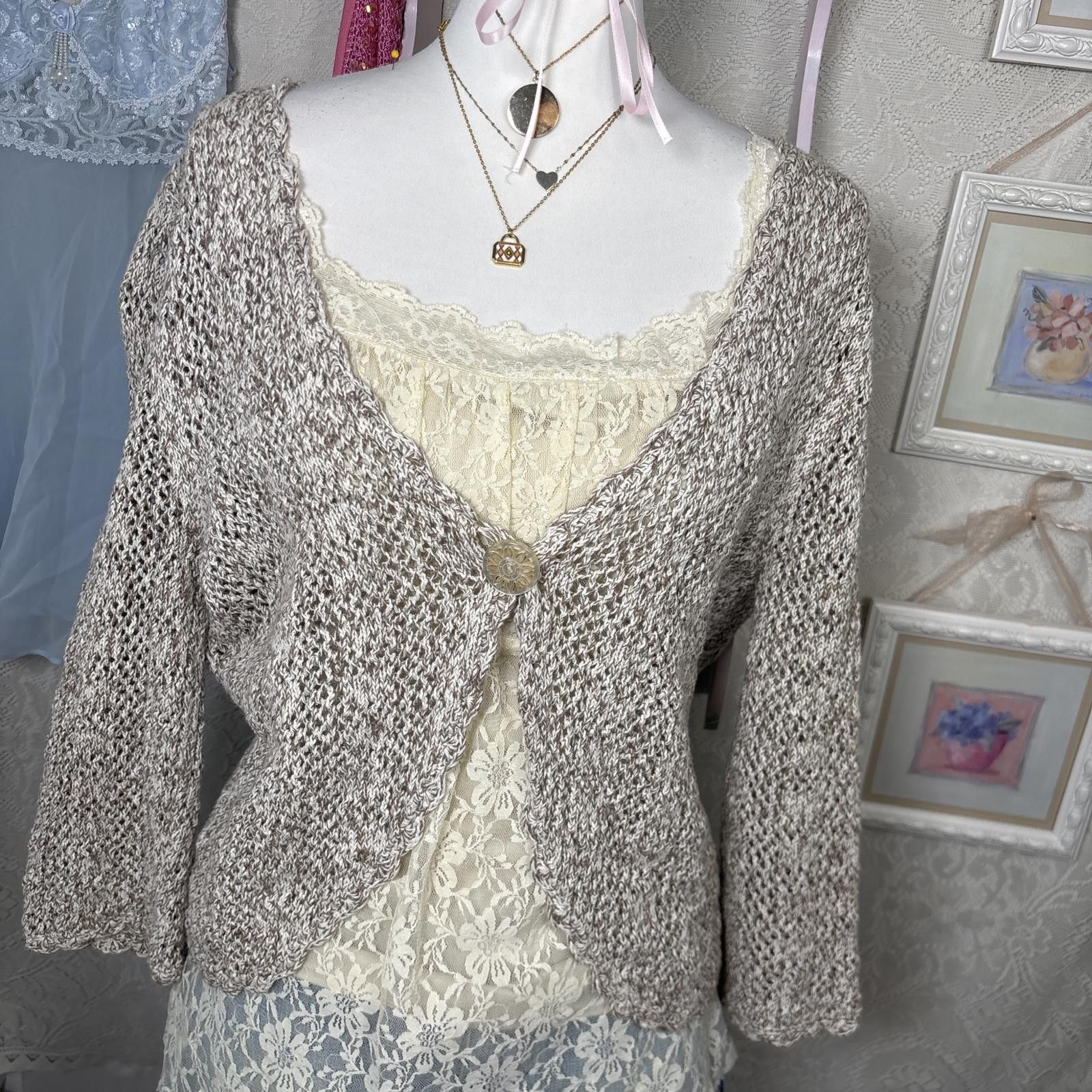 Other vintage cozy crochet layering cardigan Size L / US 10 / IT 46 - 2 Thumbnail