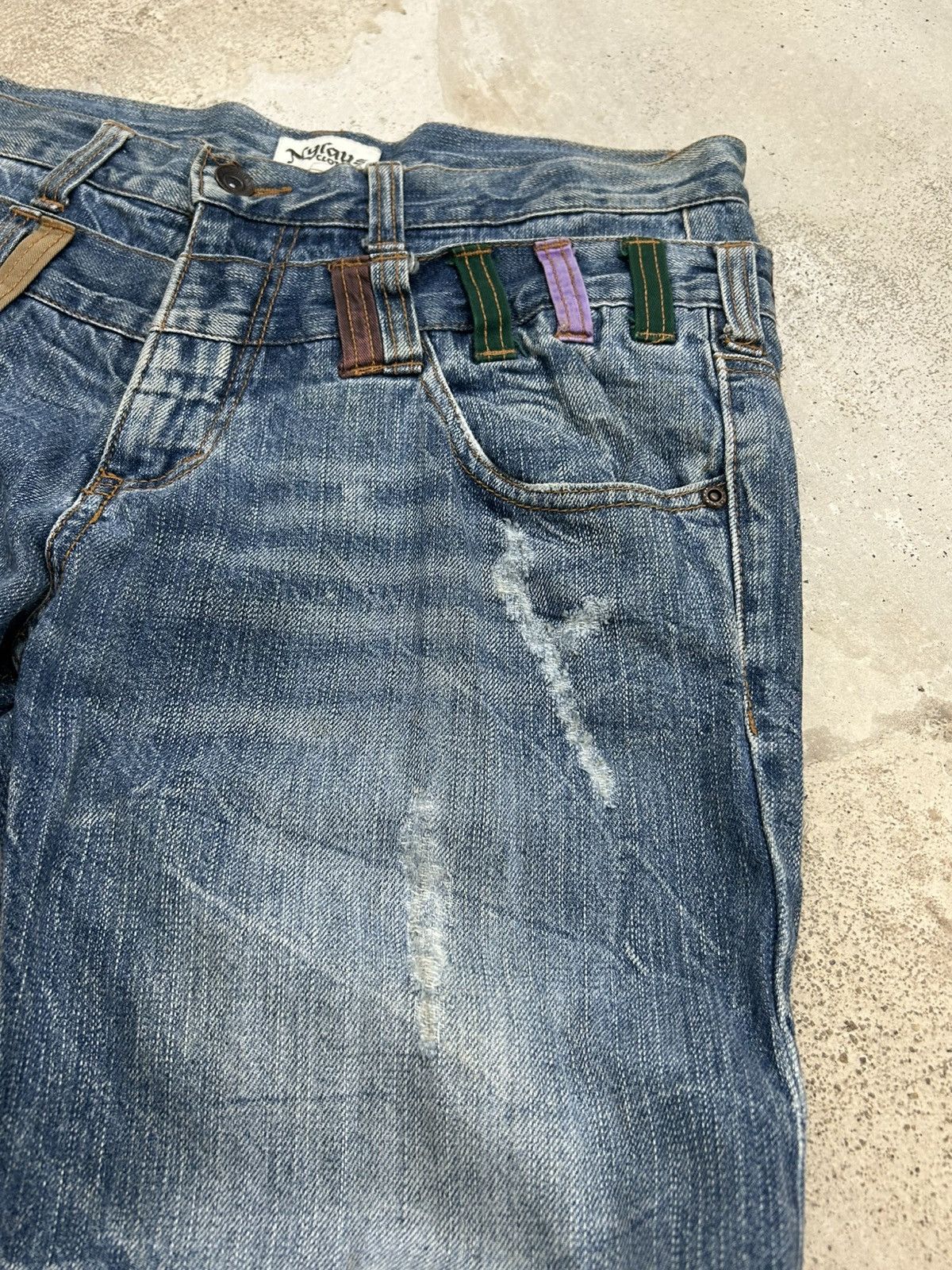 Le Grande Bleu (L.G.B.) Nylaus Distressed Y2K Clawn Marks Archive Rave Watanabe Size US 33 - 9 Thumbnail