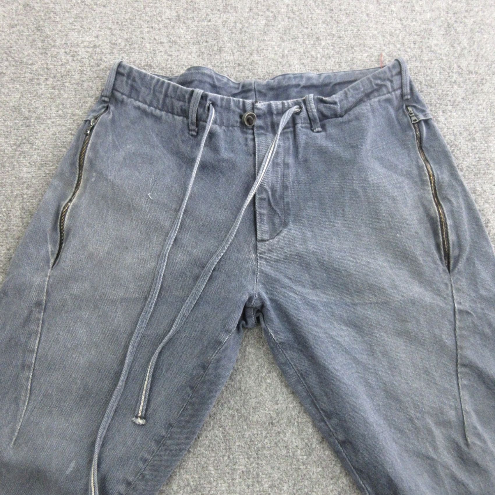 Denime Matias Jeans Mens 34x26 Gray Relaxed Tapered Selvedge Denim Pants Made USA Size US 31 - 4 Thumbnail