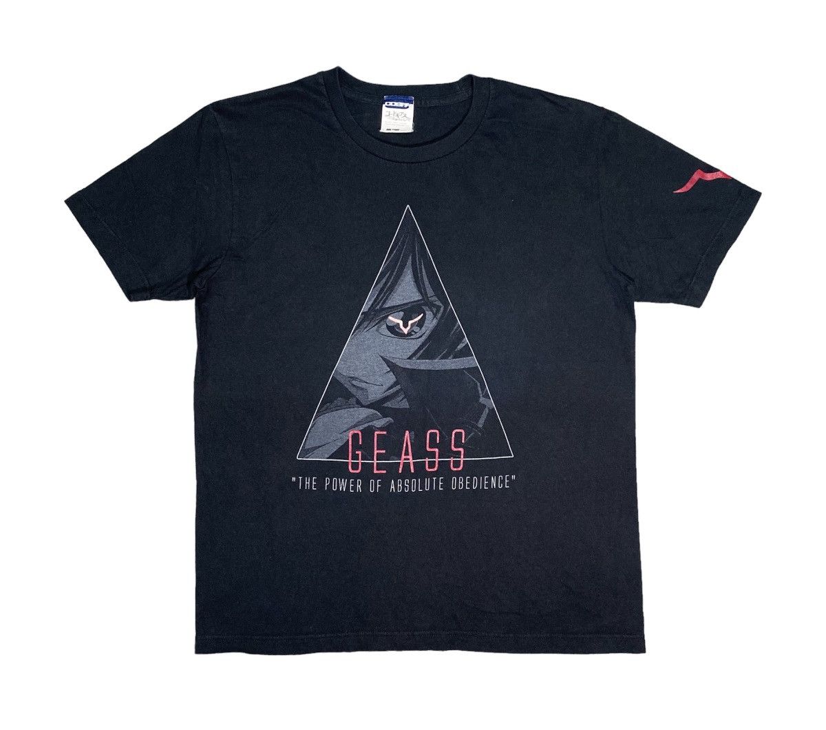 image of Cartoon Network x Vintage Code Geass Cospa Anime T Shirt Lelouch in Black, Men's (Size Large)
