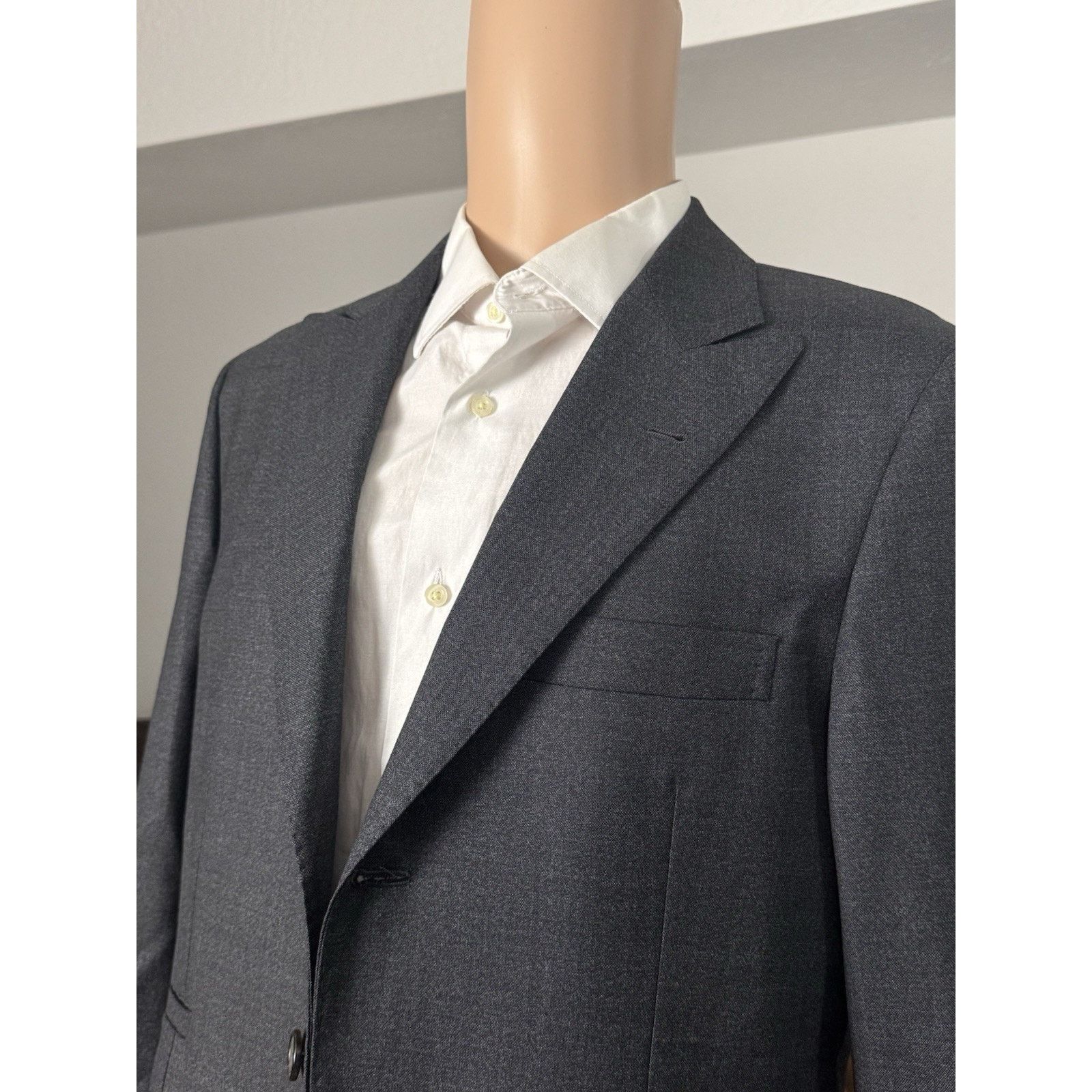 Brunello Cucinelli Brunello Cucinelli Charcoal Wool Peak Lapel Blazer 46/36 Size 36R - 7 Thumbnail