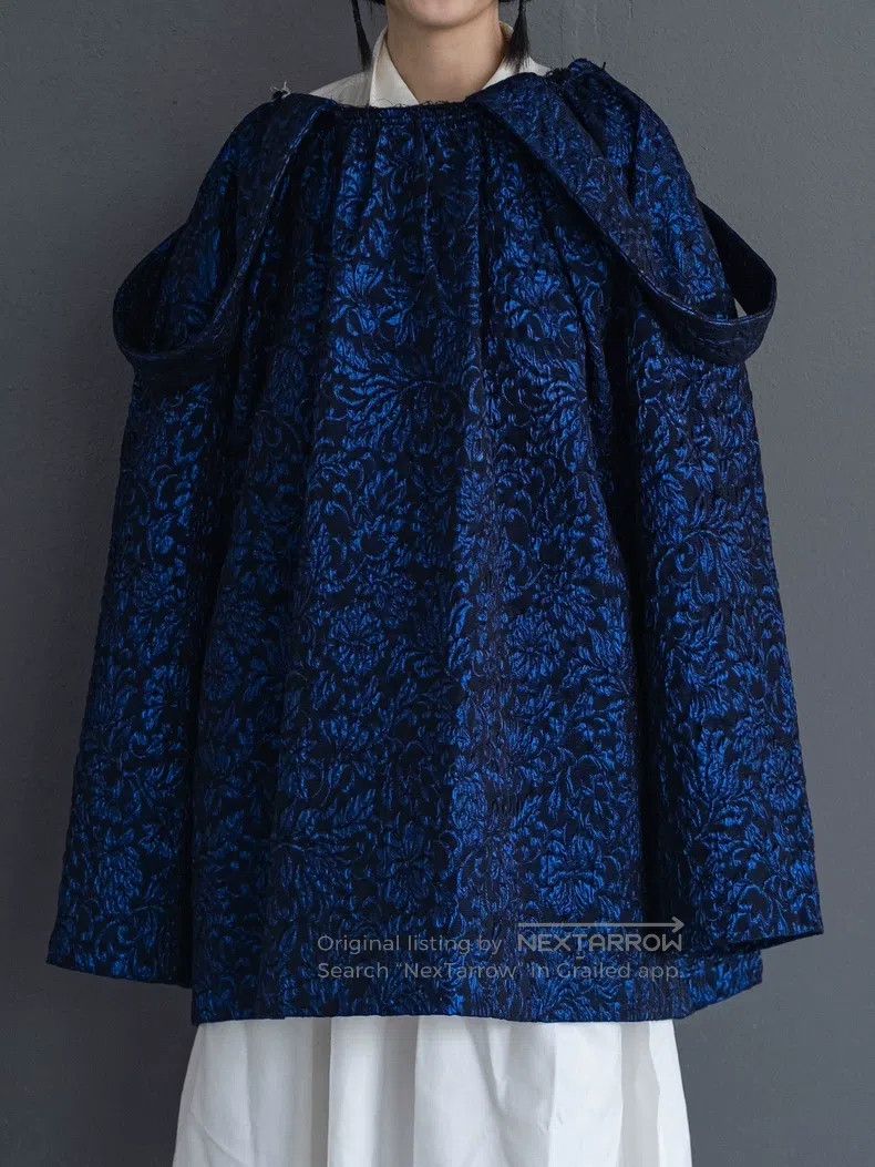 Comme des Garcons Comme Des Garcons Blue Embossed Flower Suspender Skirt Size S / US 4 / IT 40 - 7 Thumbnail
