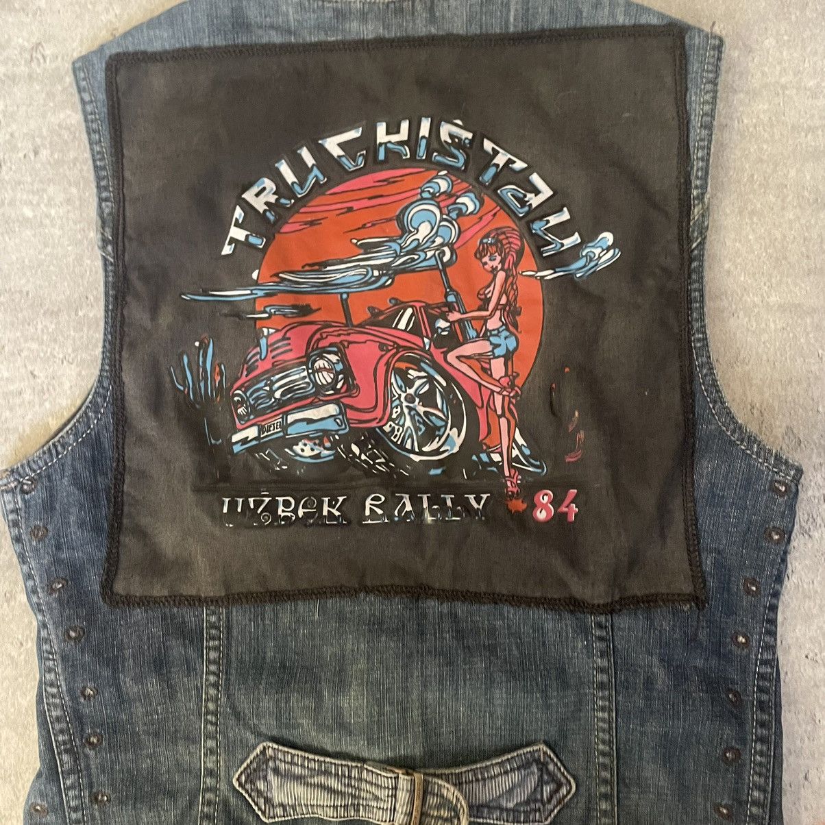Diesel × Diesel Black Gold × Vintage Very Vintage 90s Diesel Uzbekistan Rally Denim Vest Size US S / EU 44-46 / 1 - 3 Thumbnail