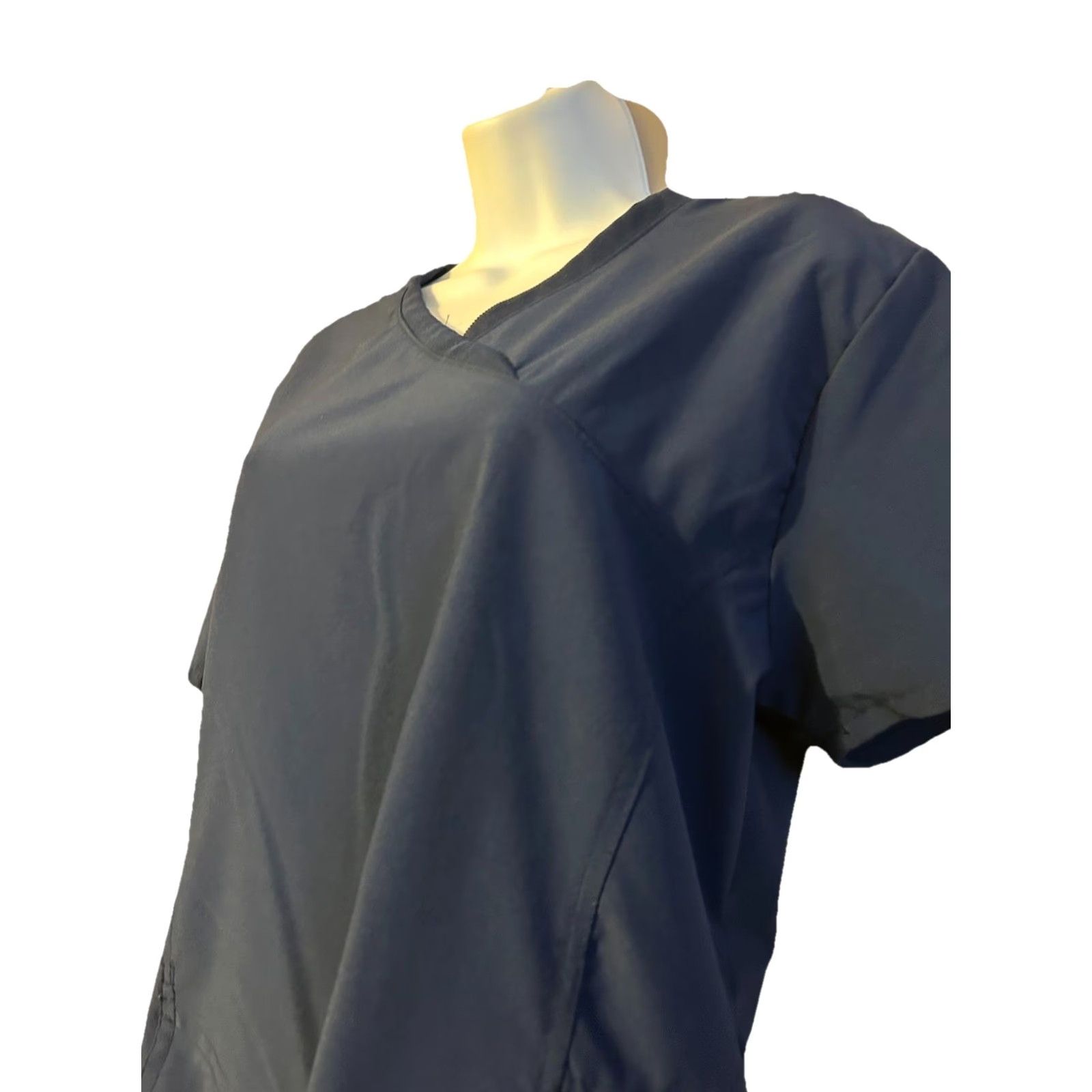 Vintage Scrubaid Scrub Top Women Medium Navy Blue Short Sleeve V Neck Pockets Size M / US 6-8 / IT 42-44 - 6 Thumbnail
