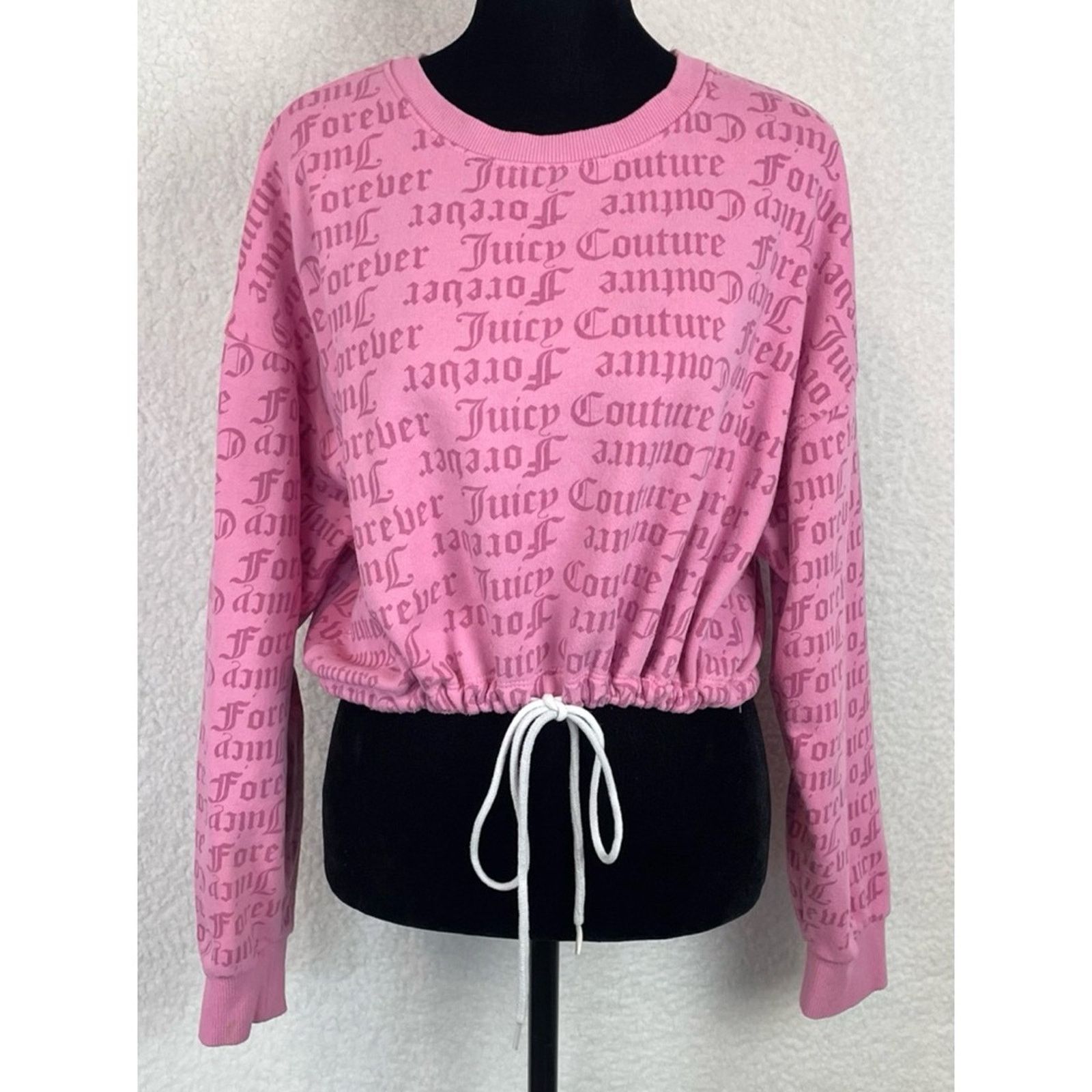 Juicy Couture JUICY COUTURE x F21 • Pink Logo Print Cropped Tie Sweatshirt Size M / US 6-8 / IT 42-44 - 11 Thumbnail