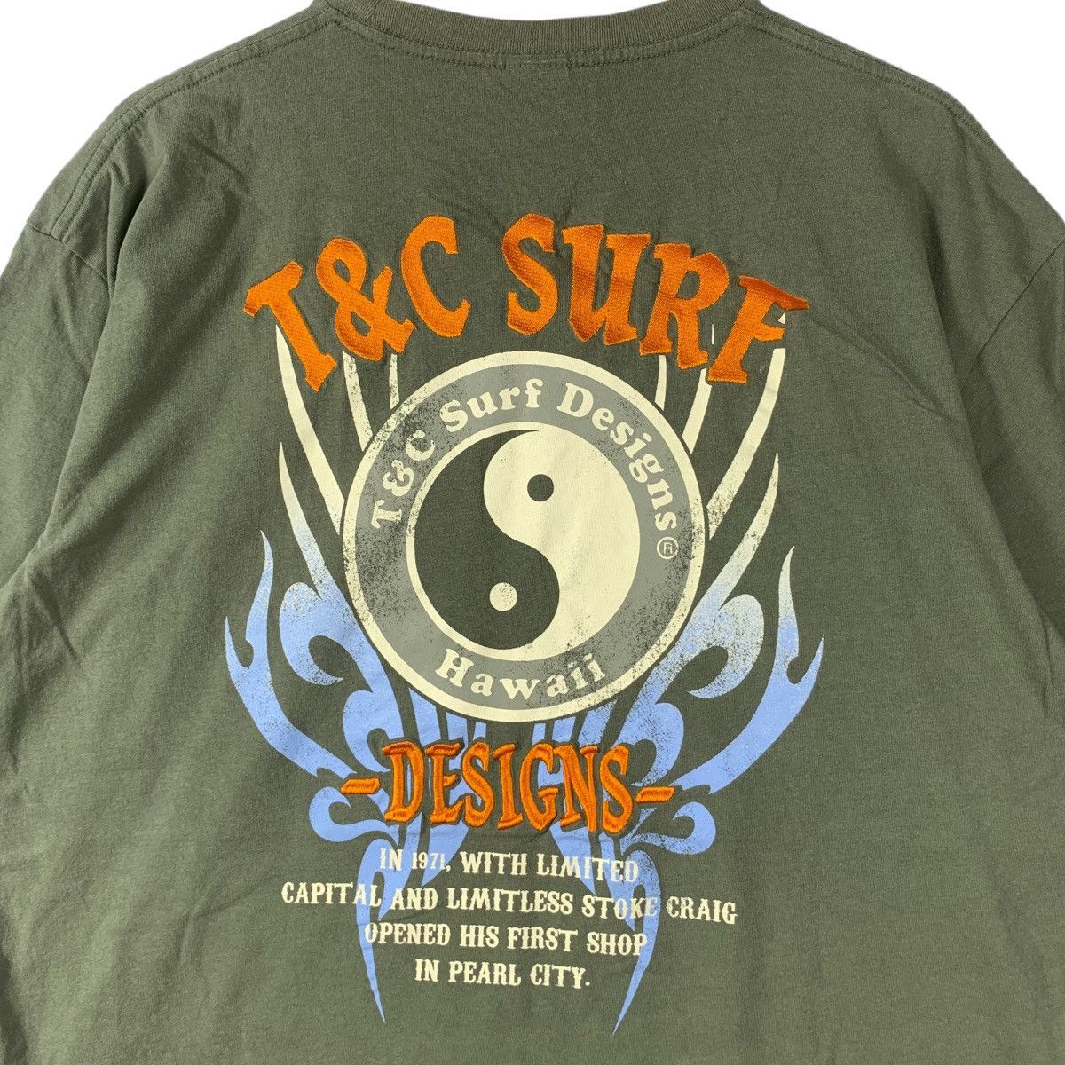 Vintage Vintage T&C SURF DESIGN Hawaii Dragon Flame Tee Shirt Top Size US XXL / EU 58 / 5 - 6 Thumbnail
