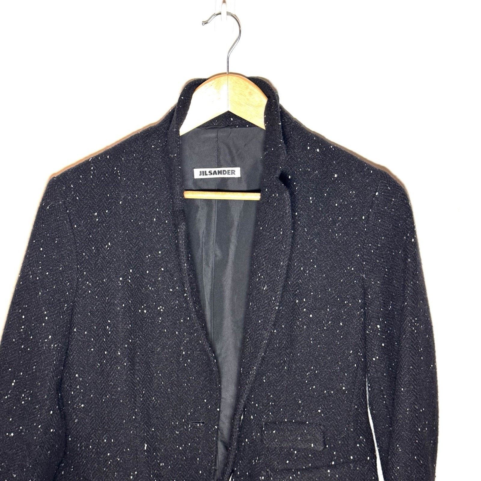 Jil Sander VTG Jil Sander Black Speckled Wool Blazer Jacket Late 90s S Size S / US 4 / IT 40 - 2 Thumbnail