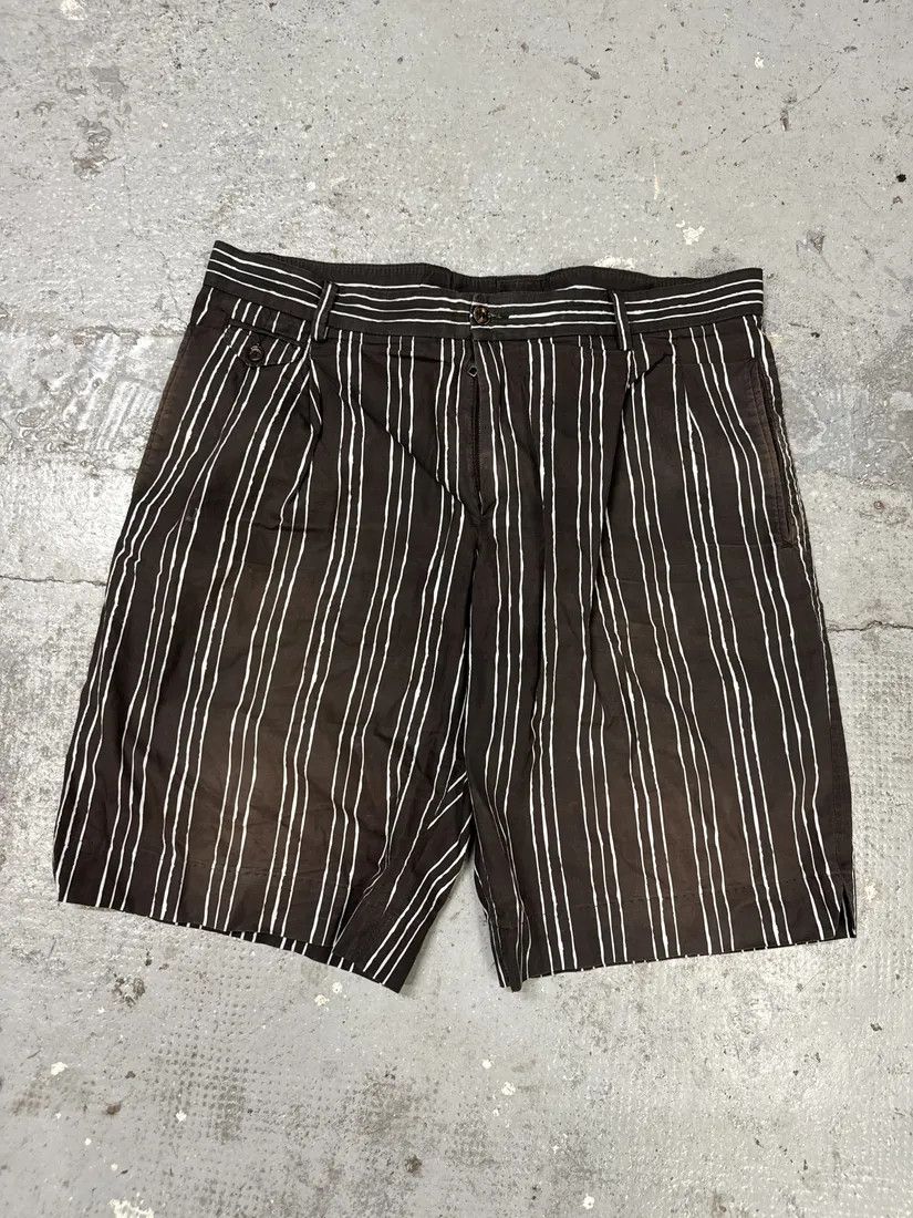 Designer × Dolce & Gabbana × Vintage 2000s Dolce & Gabbana Brown Striped Shorts Size US 32 / EU 48 - 5 Thumbnail