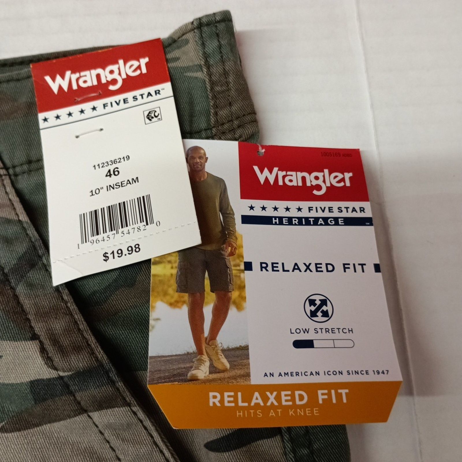 Wrangler Wrangler Cargo Shorts Men's 46 Camo 10" Inseam Relaxed Fit Size US 44 / EU 60 - 2 Thumbnail