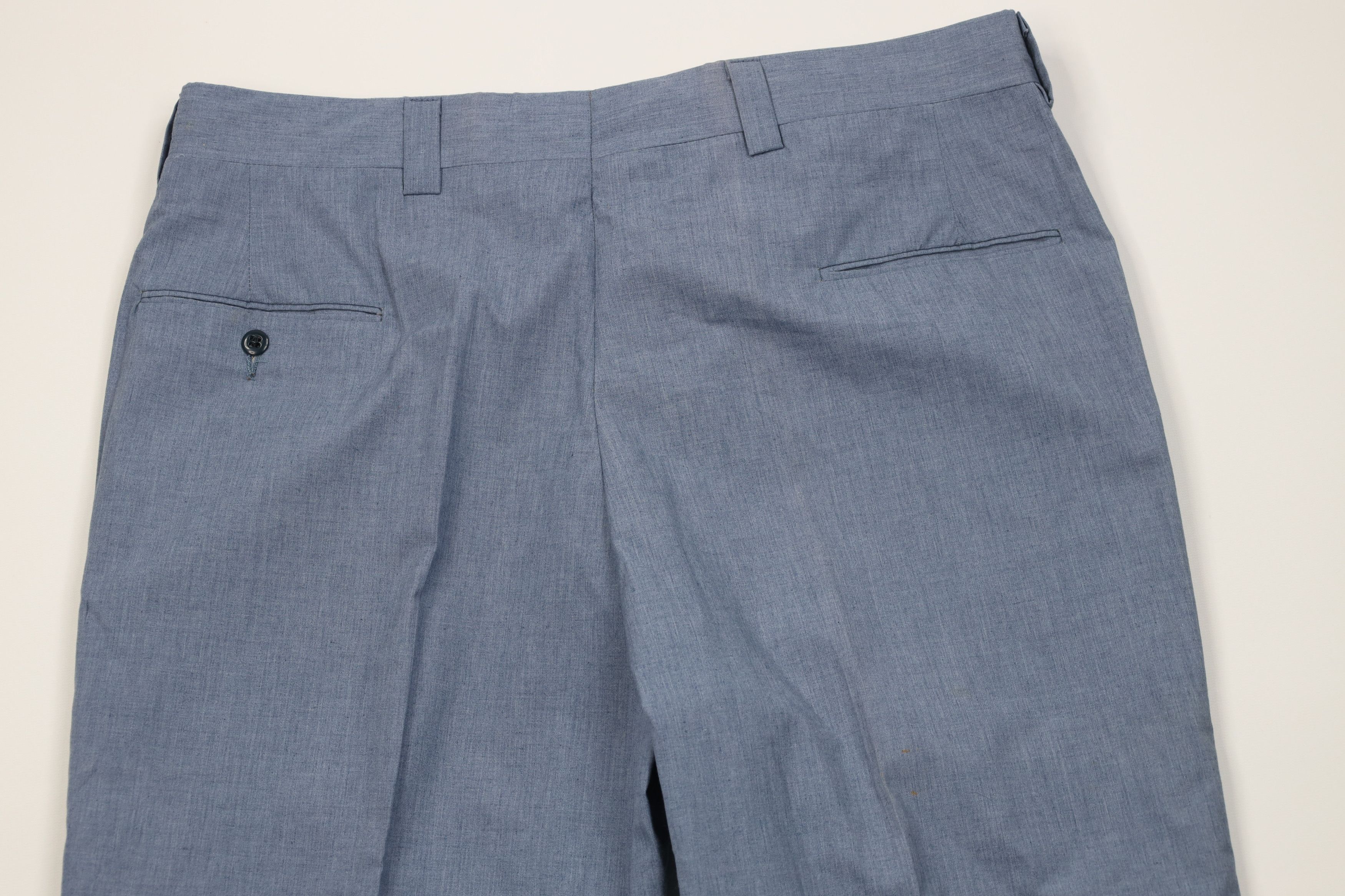 Vintage Vtg 60s 70s Streetwear Knit Chambray Wide Leg Pants USA Size US 36 / EU 52 - 11 Thumbnail