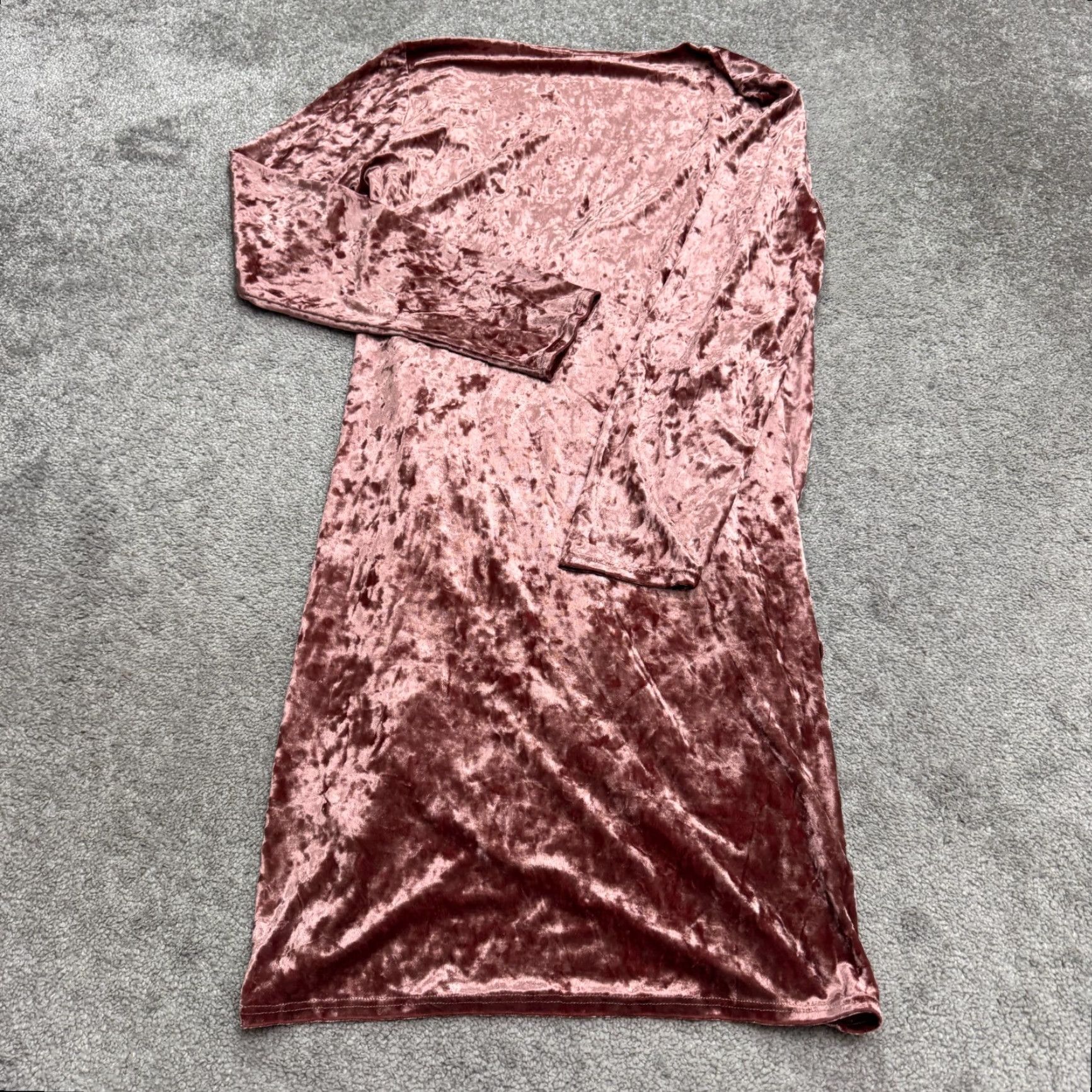 Velvet Womens Velvet Ruched Wrapped Midi Dress 3XL Pink Mauve Long Sleeve Party Dress Size XXL / US 16-18 / IT 52-54 - 2 Thumbnail