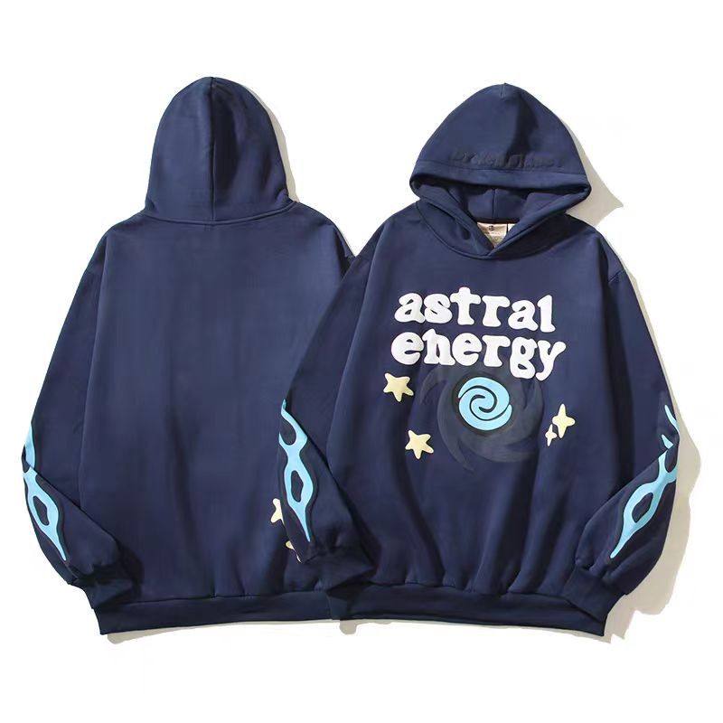 Street Retro Fun Print Loose Casual Hooded Sweatshirt