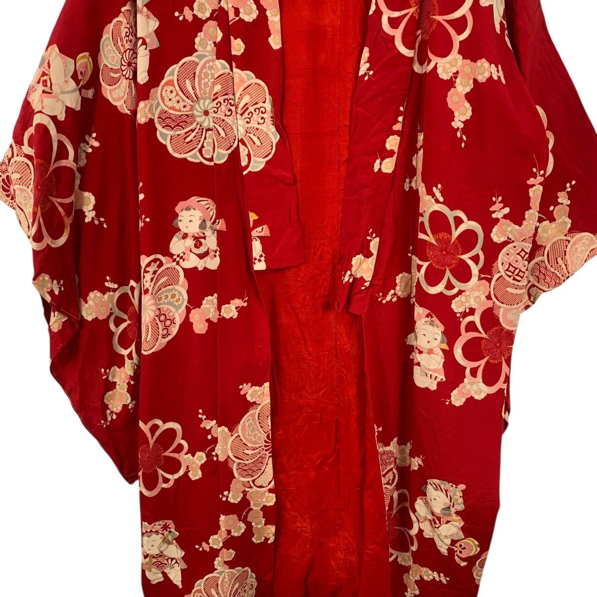 Vintage Vintage 70s KIMONO JAPAN FLORAL Pattern Red Traditional Size 3XL / US 20-22 - 4 Thumbnail