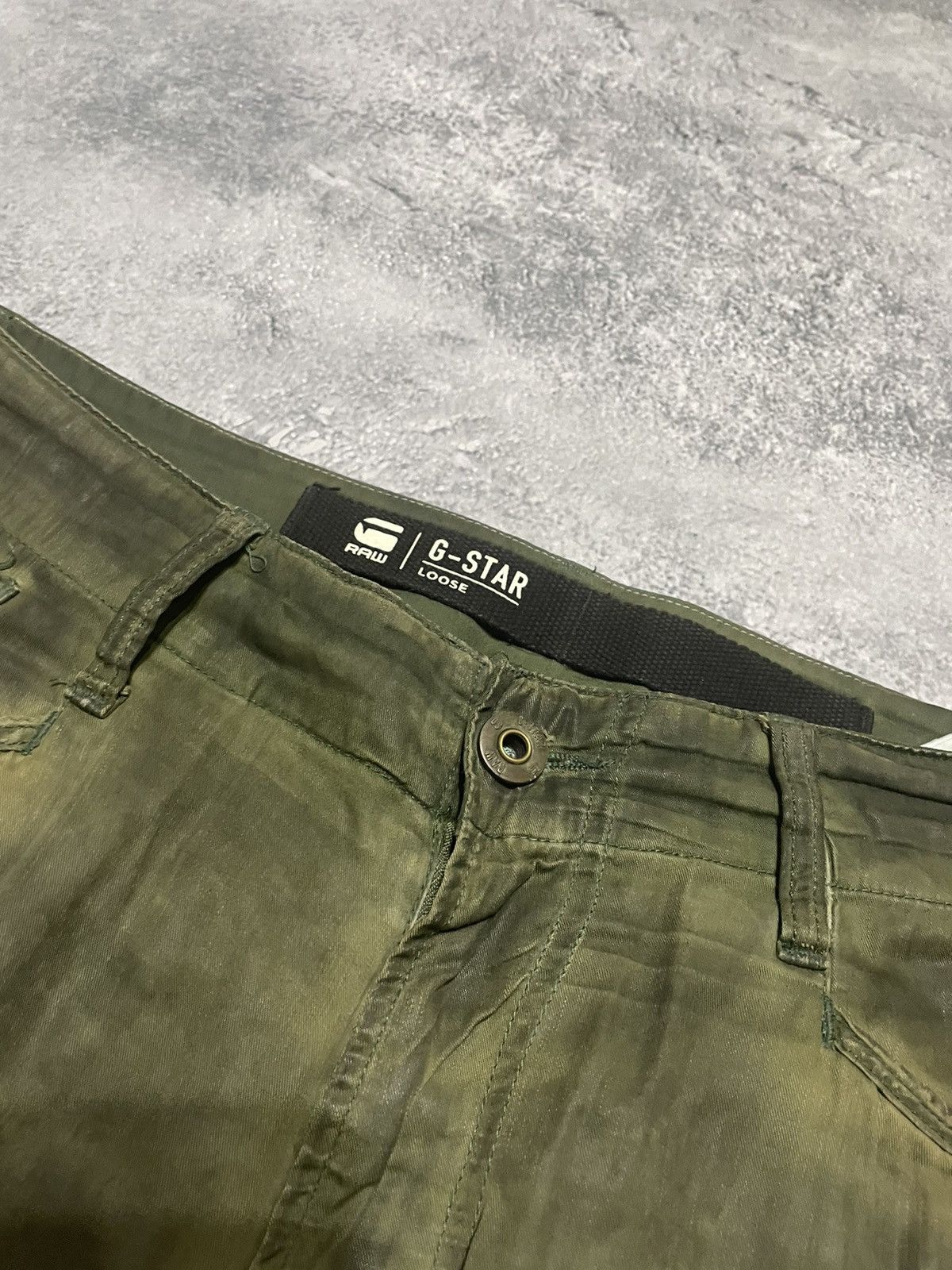 G-Star × Vintage Vintage Shorts G-star raw faded olive Size US 34 / EU 50 - 4 Thumbnail