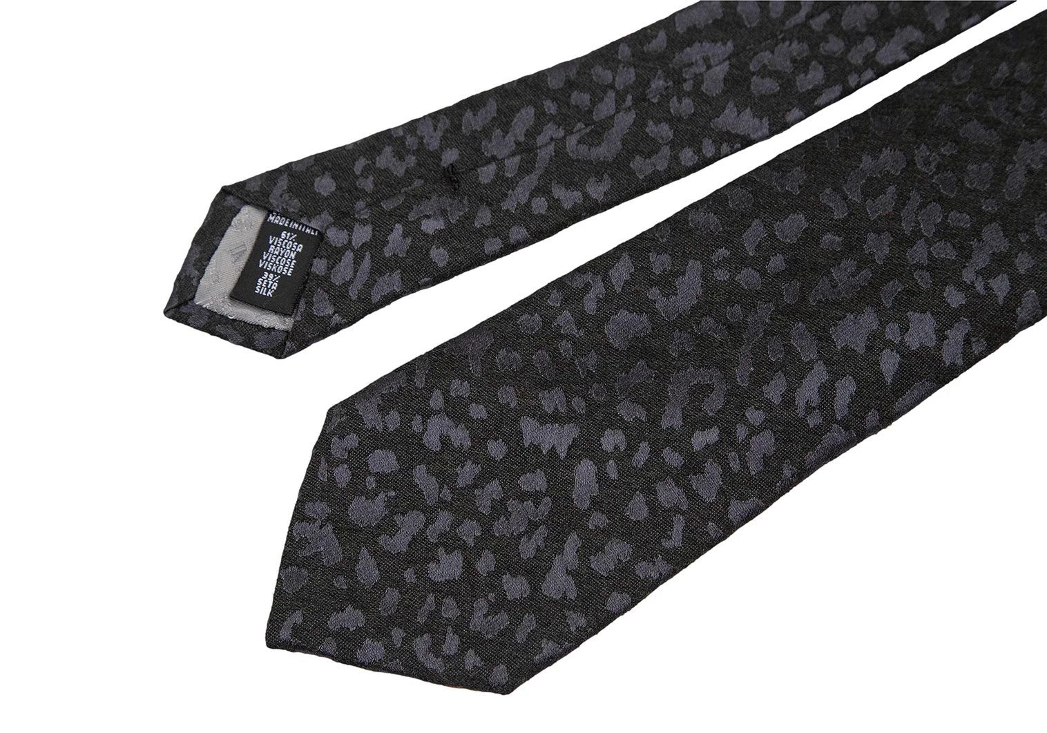 Armani Collezioni Camouflage Jacquard Tie in Brown and Navy Size ONE SIZE - 4 Thumbnail