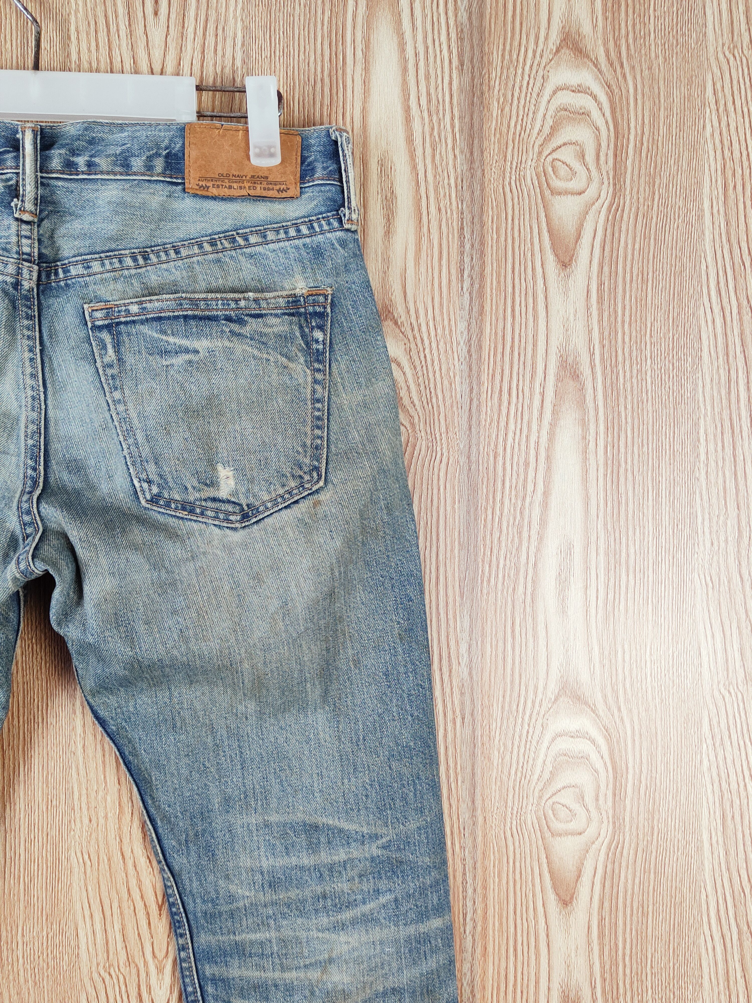 Japanese Brand Old Navy Blue Faded Distressed Ripped Jeans #W614 Size US 29 - 10 Thumbnail