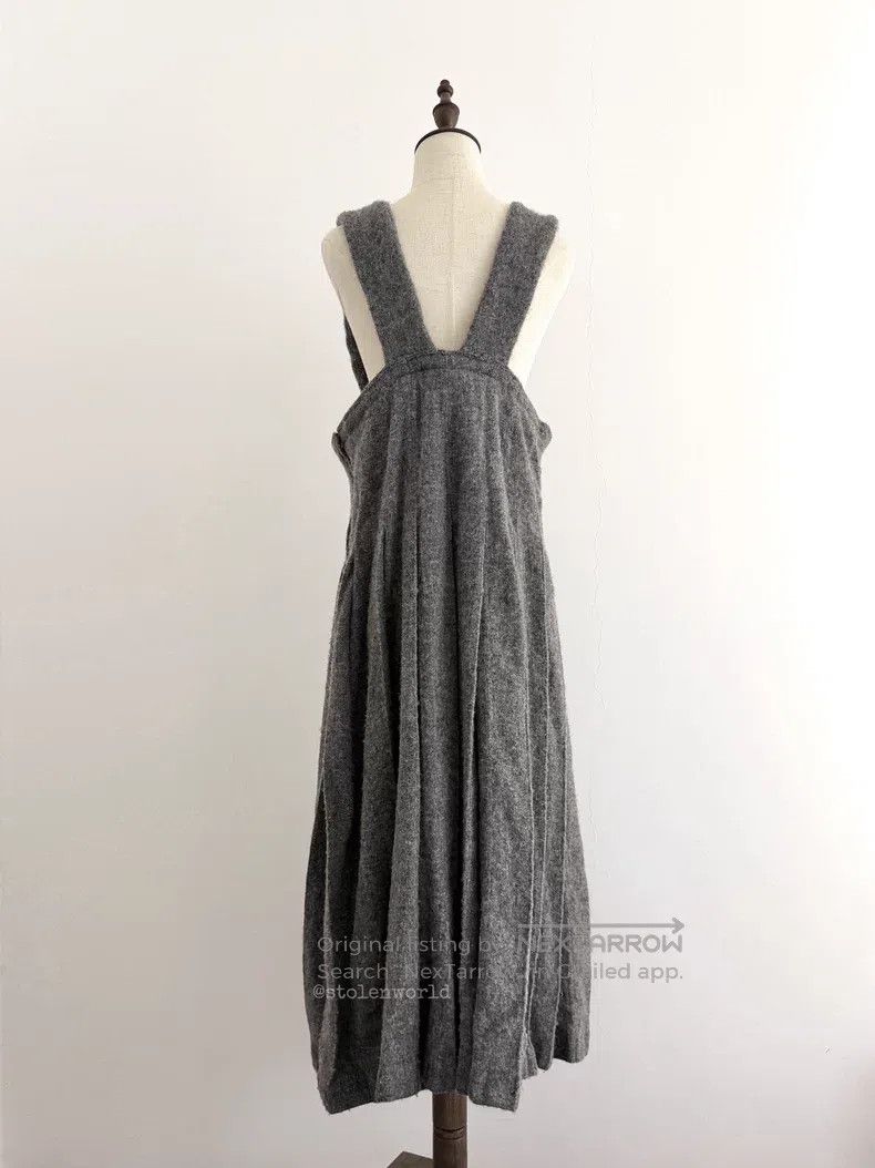 Comme Des Garcons Thick Woolen Overalls Pleated Skirt