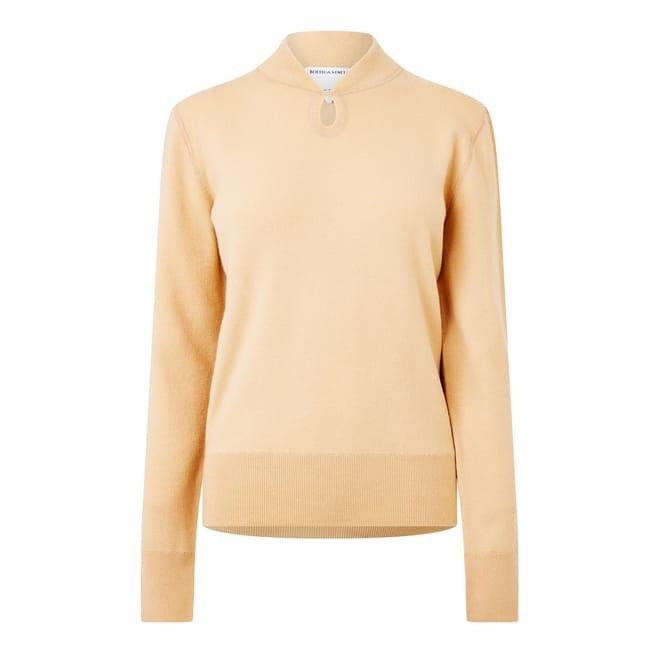 Bottega Veneta Bottega Veneta Keyhole Neck Long Sleeve Sweater in Brown Size M / US 6-8 / IT 42-44 - 1 Thumbnail
