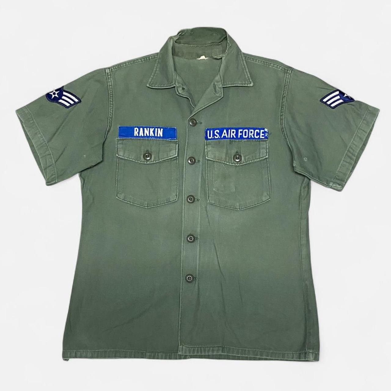 Vintage us air forces rankin a military green short sleeve