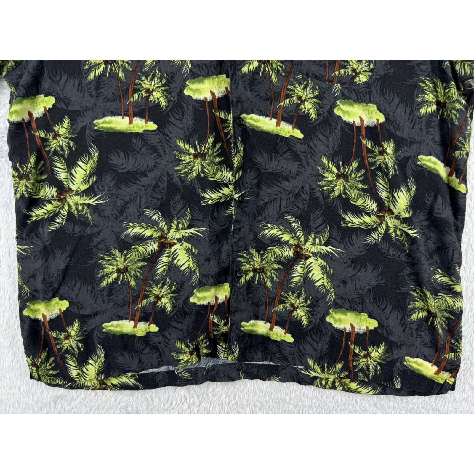 Vintage Puritan Shirt Mens XL Black Green Hawaiian Palm 100% Rayon Pocket Floral Aloha Beach Vacation Resort Shirt Mens XL Black Size US XL / EU 56 / 4 - 5 Thumbnail