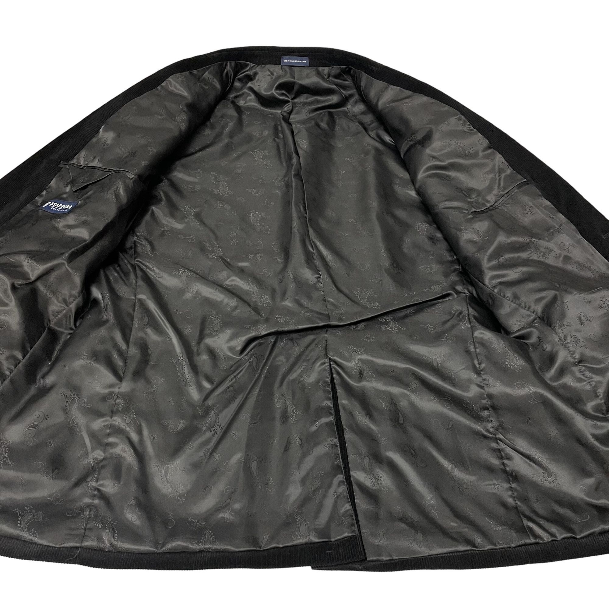 Stafford Stafford Black Sport Coat CORDUROY Modern Cotton Jacket Size 44R - 5 Thumbnail
