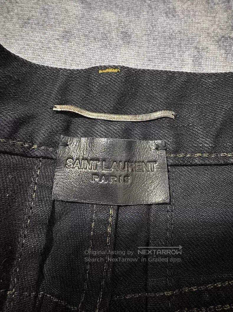 Saint Laurent Paris Saint Laurent Paris Black Mud Oil Stain Ripped Big Destroy Size US 29 - 6 Thumbnail