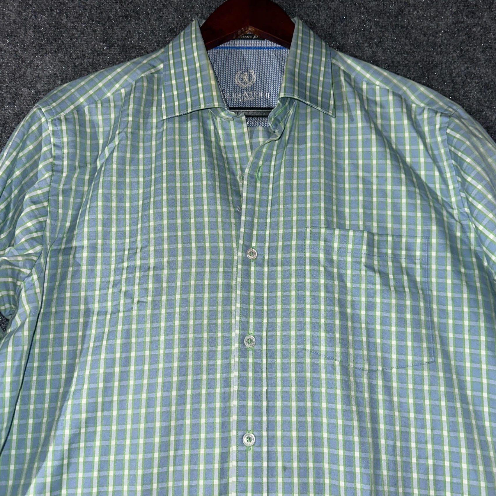 BUGATCHI Bugatchi Uomo Shirt Mens Large Classic Fit Blue Plaid Cotton Long Sleeve Button-Up Pocketed Size US M / EU 48-50 / 2 - 4 Thumbnail