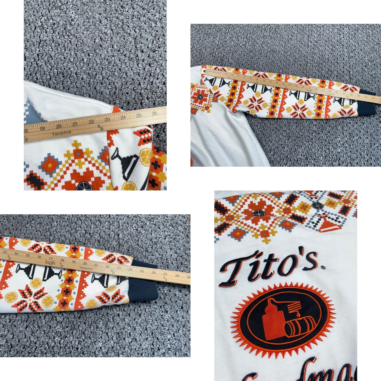 Vintage Tito's Vodka Embroidered Sweatshirt Adult 2XL White Geometric Pattern Texas Size US XXL / EU 58 / 5 - 8 Thumbnail