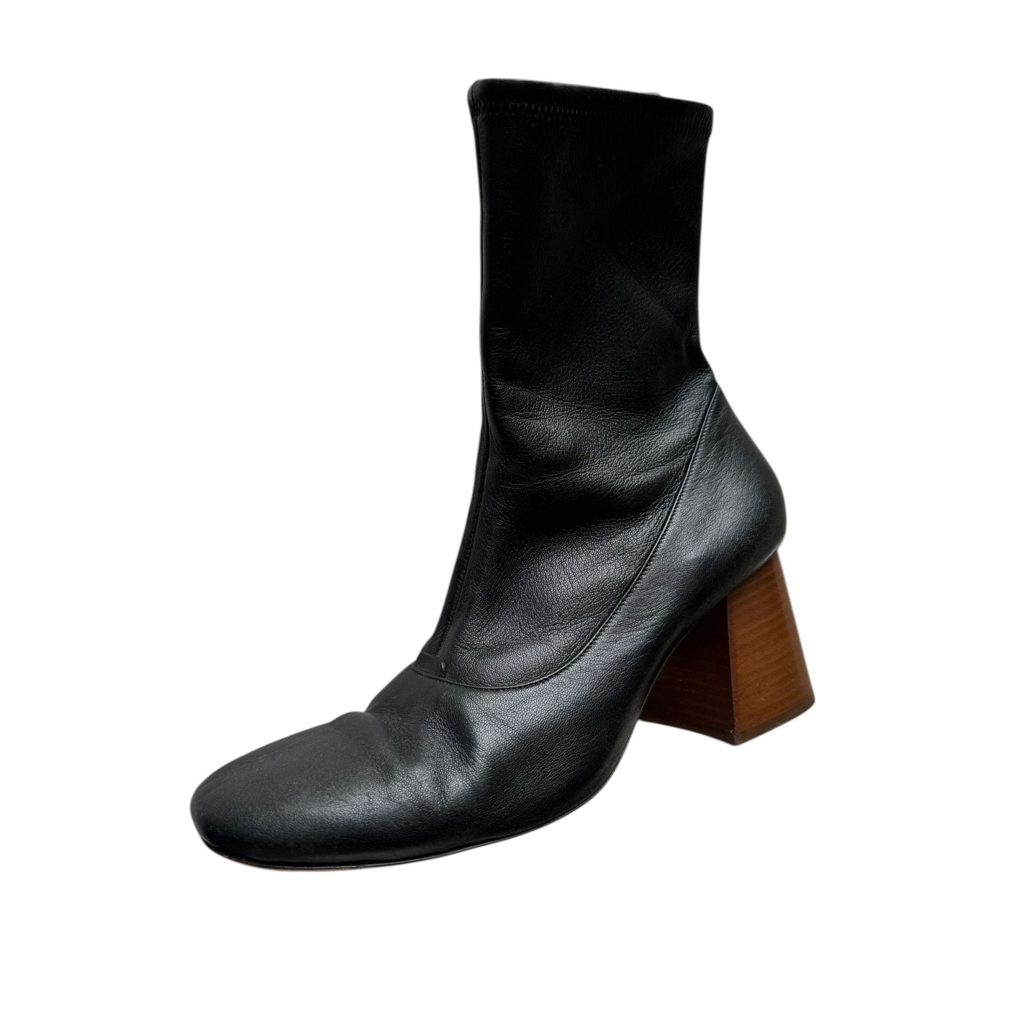 Celine Black Soft Leather Socks Heels Size US 8.5 / IT 38.5 - 4 Thumbnail