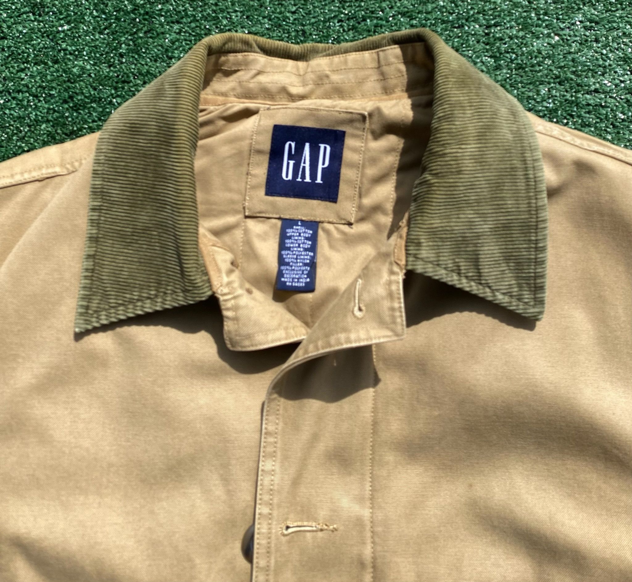 Gap Y2K GAP Barn Corduroy Collar Quilt Lined Canvas Jacket XL Size US XL / EU 56 / 4 - 3 Thumbnail