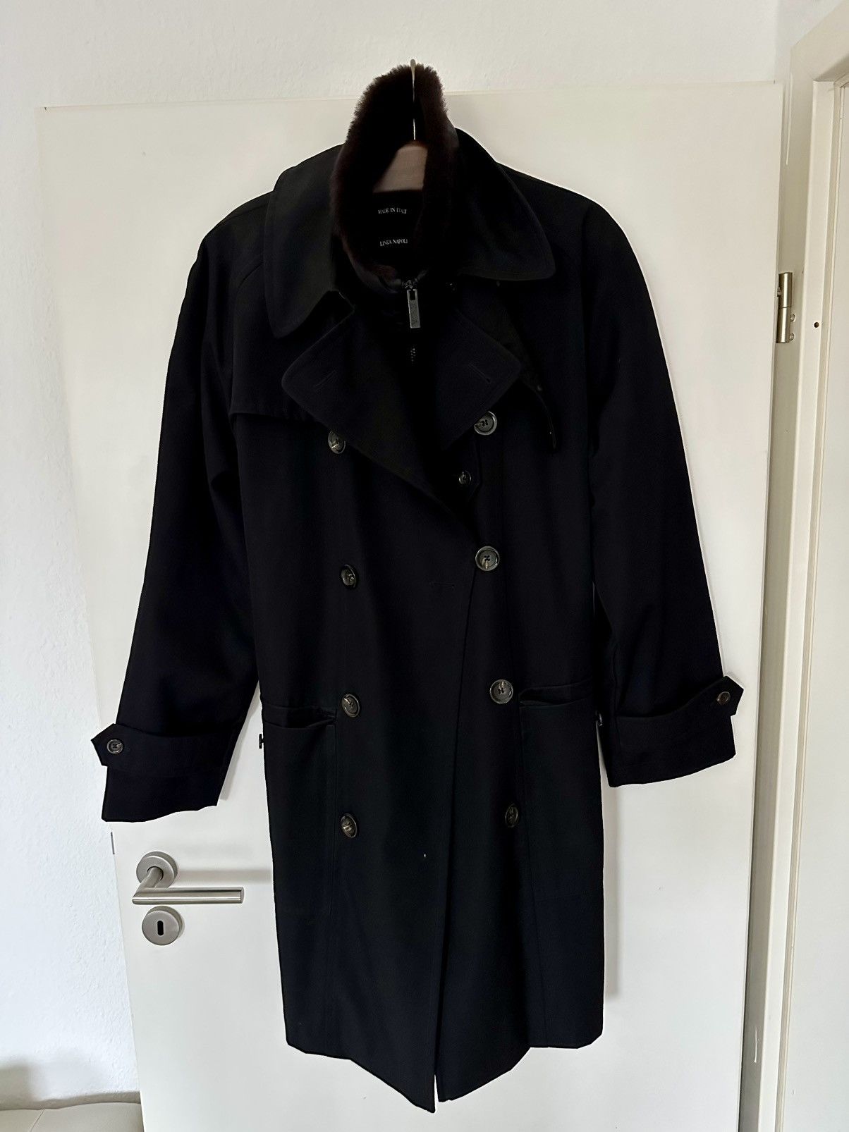 Emporio Armani Emporio Armani Black Belted Coat Linea Napoli Men Size 50 Size US M / EU 48-50 / 2 - 6 Thumbnail